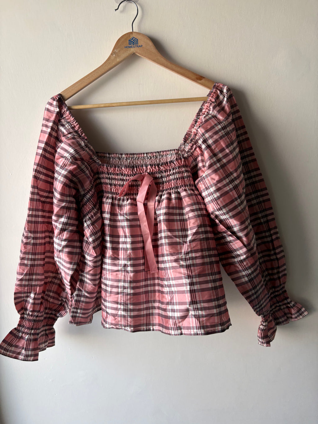 Mille Jesse Smocked Puff-Sleeve Top L/XL