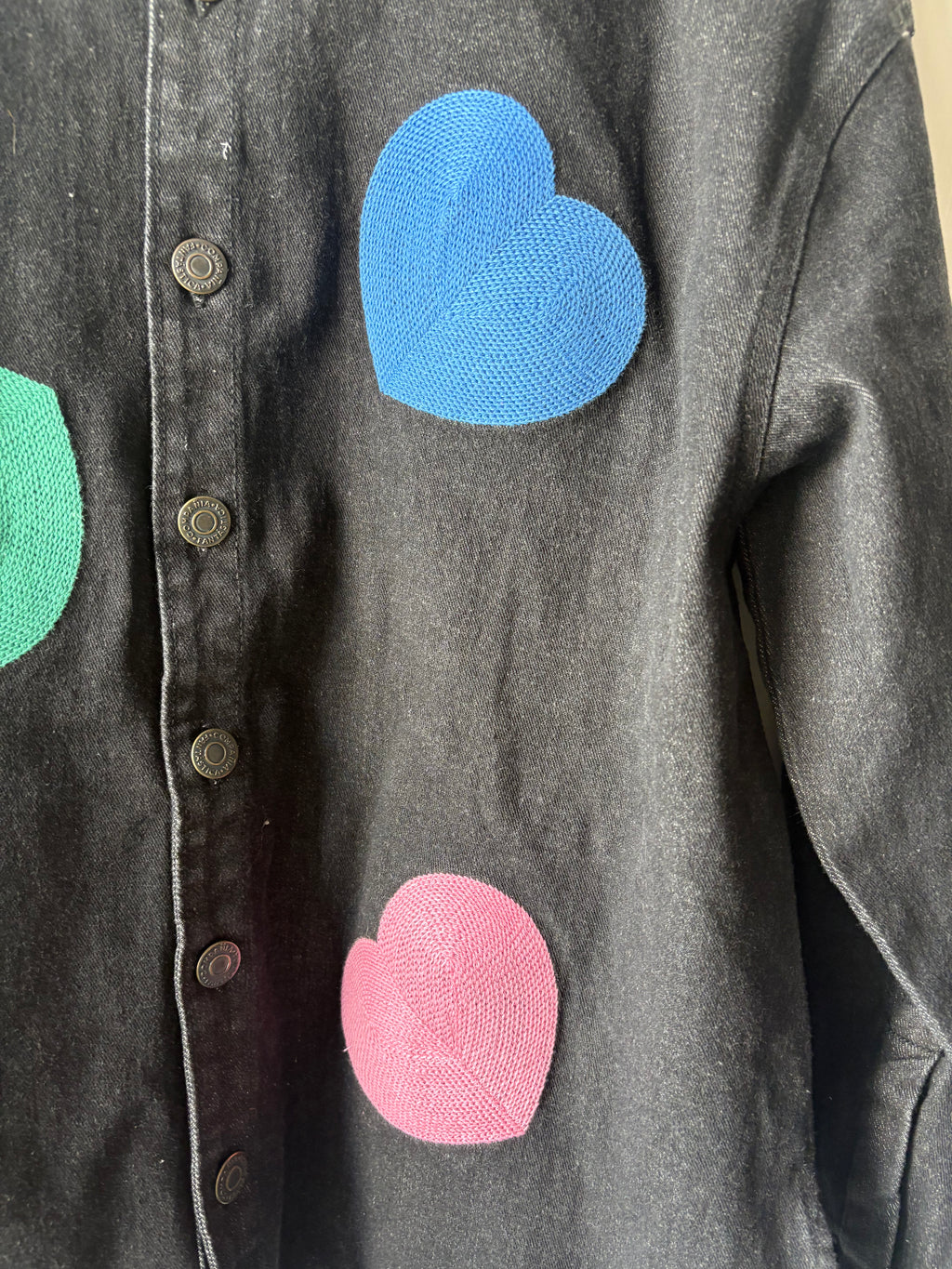 COMPANIA FANTASTICA Blue denim shirt with Euphonia print