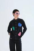 COMPANIA FANTASTICA Blue denim shirt with Euphonia print