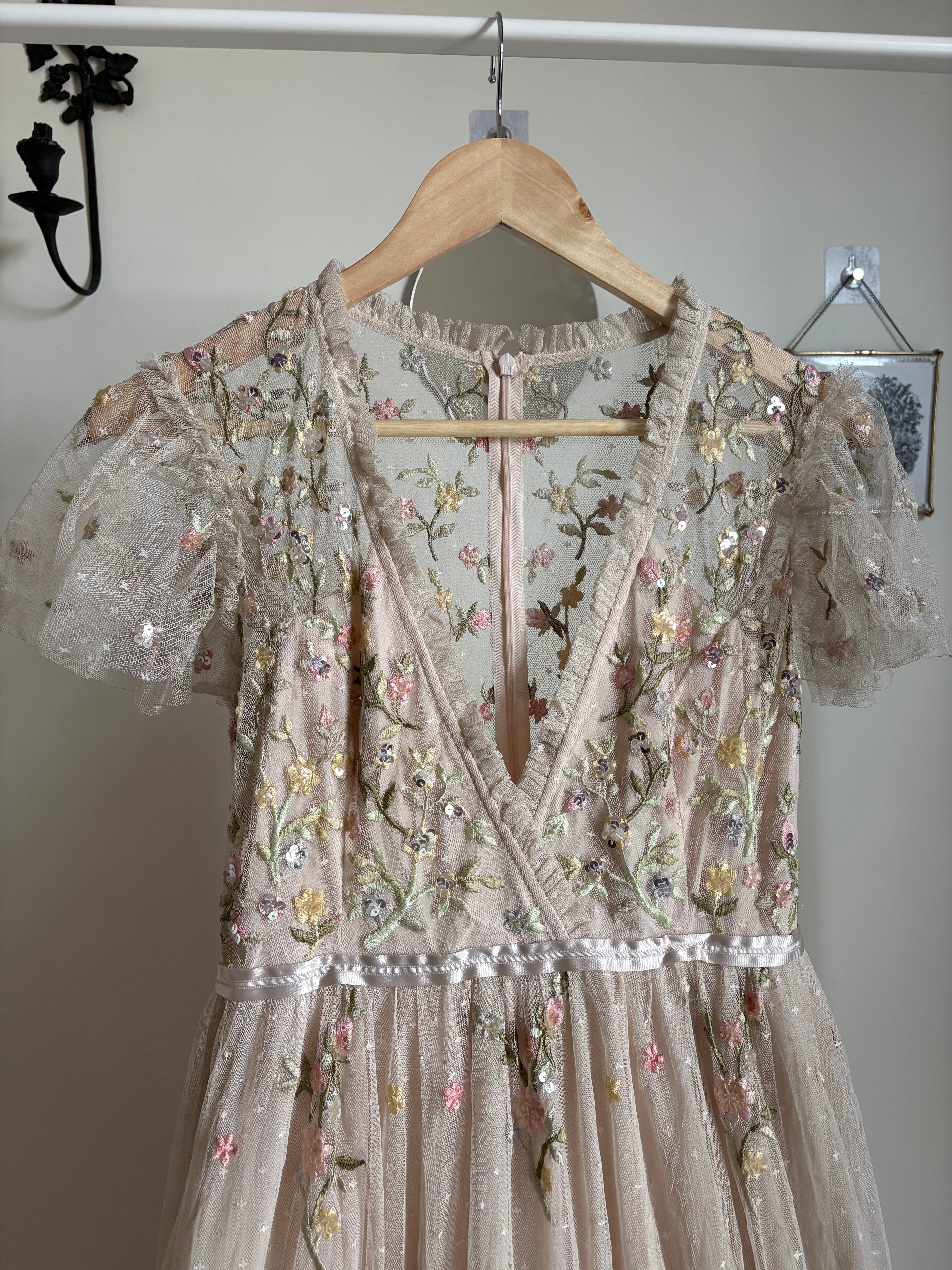 NEEDLE & THREAD Petunia Sequin Gown UK 10