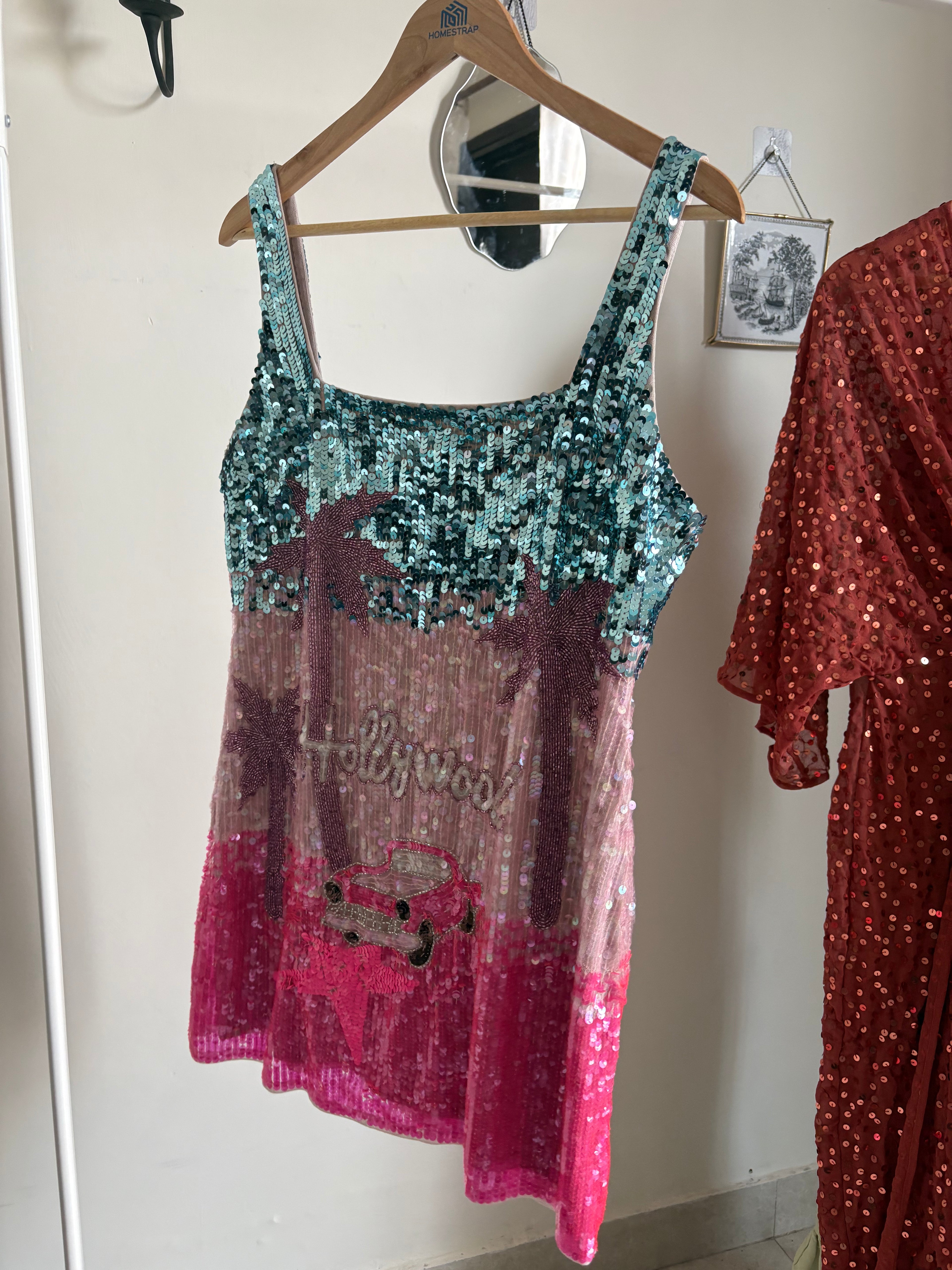 River Island Pink Year Zero Hollywood Embellished Dress XL