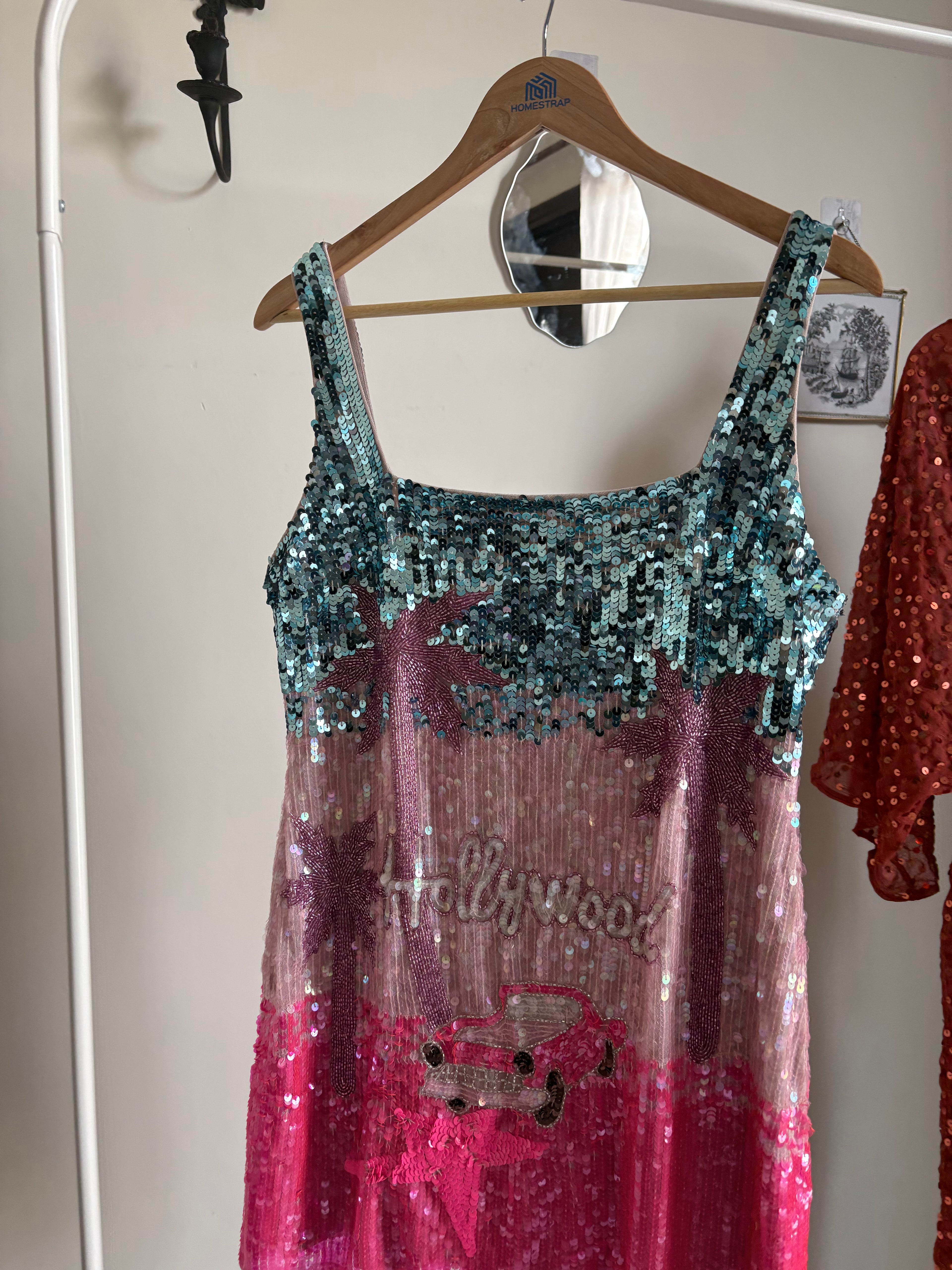 River Island Pink Year Zero Hollywood Embellished Dress XL