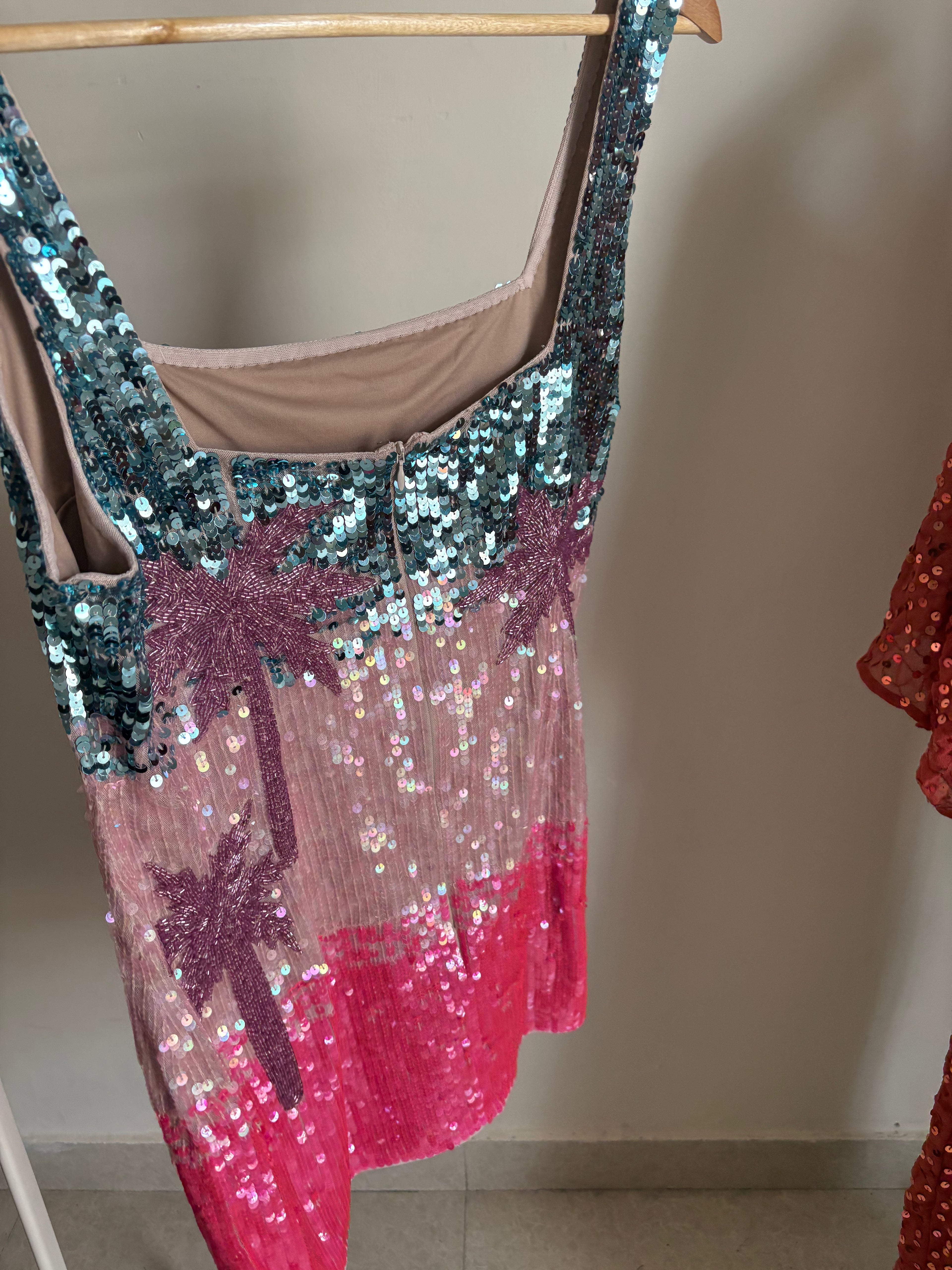 River Island Pink Year Zero Hollywood Embellished Dress XL