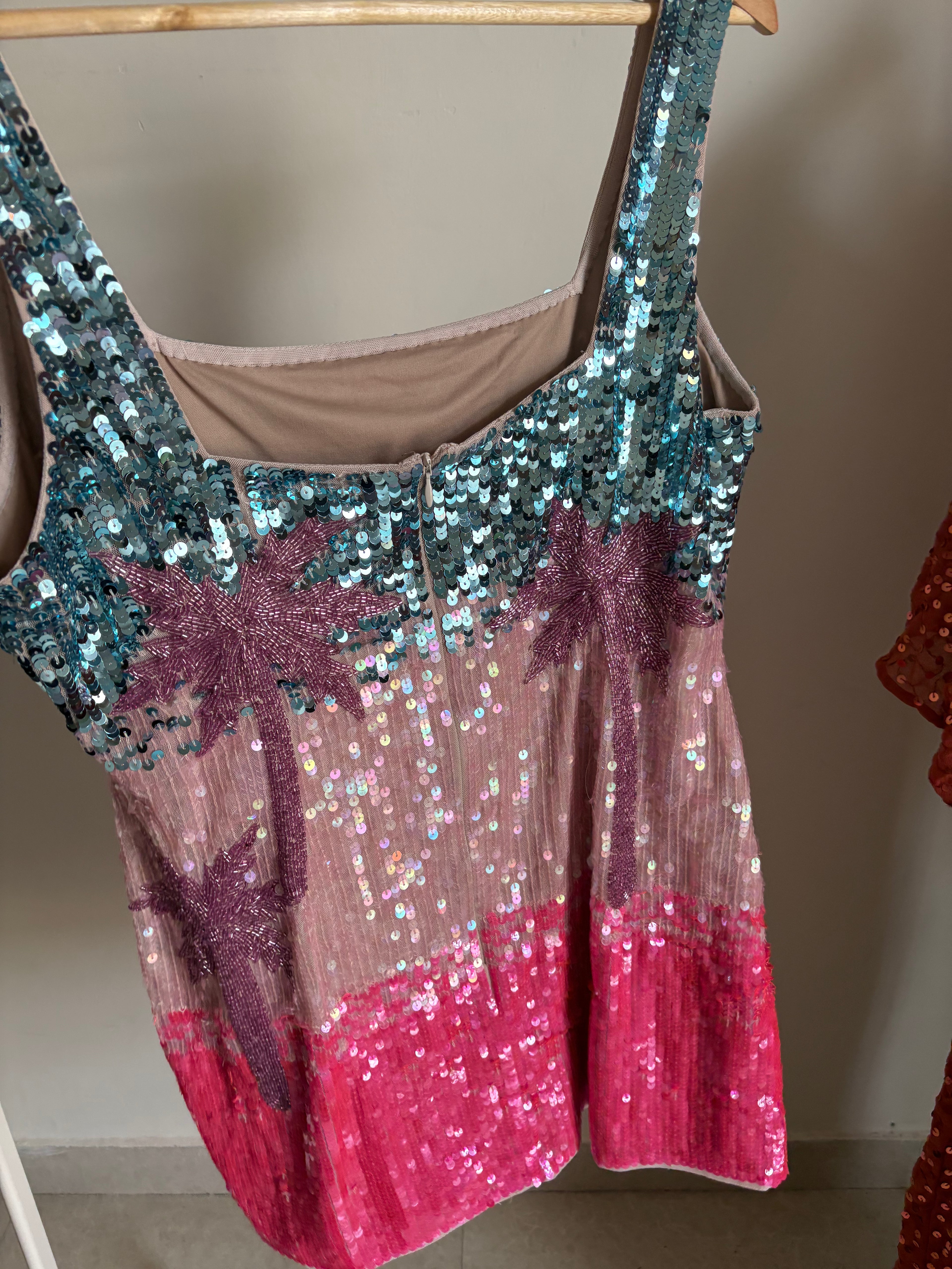 River Island Pink Year Zero Hollywood Embellished Dress XL