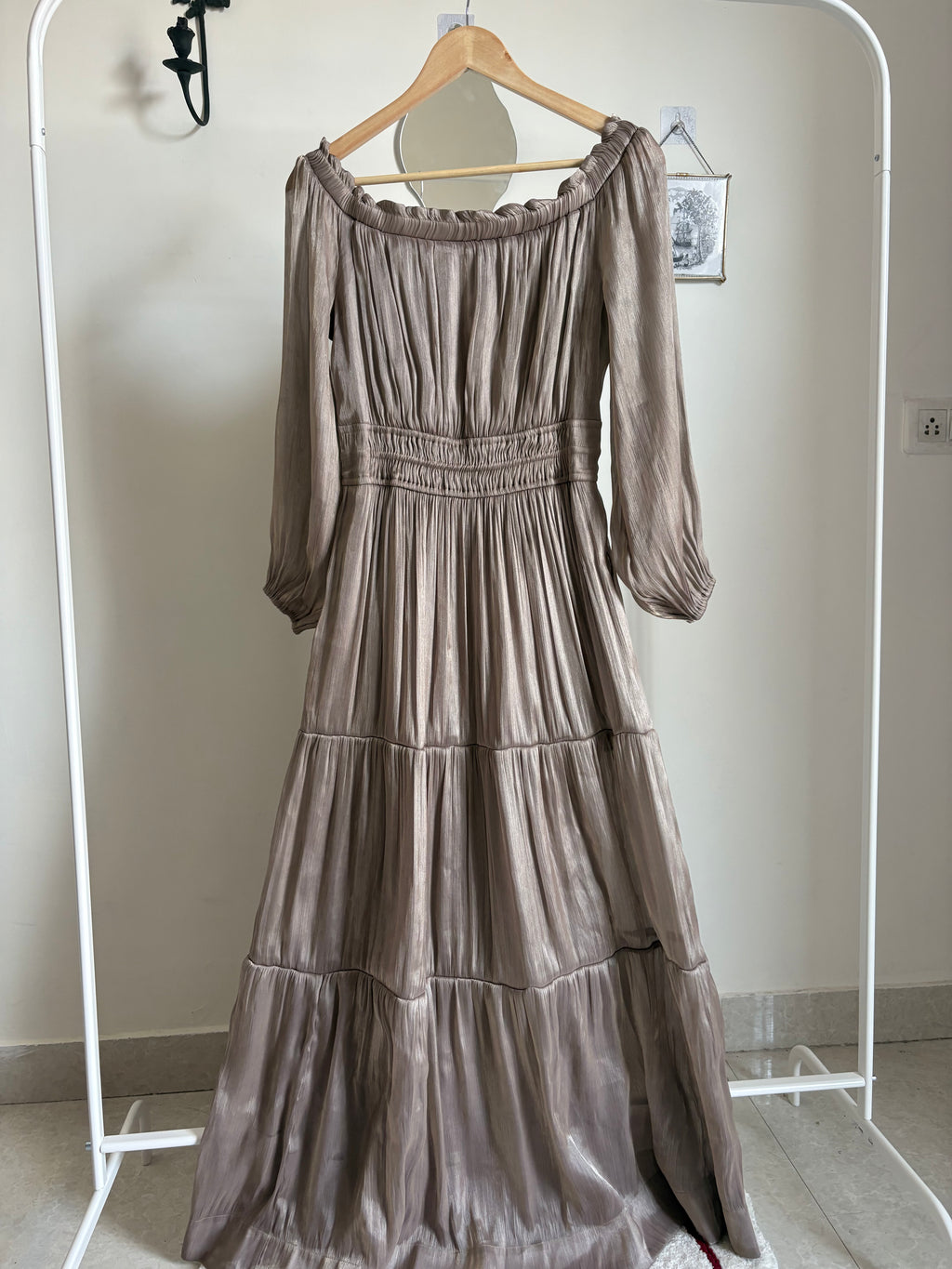 Anthropologie The Somerset Off-Shoulder Maxi Dress S/M