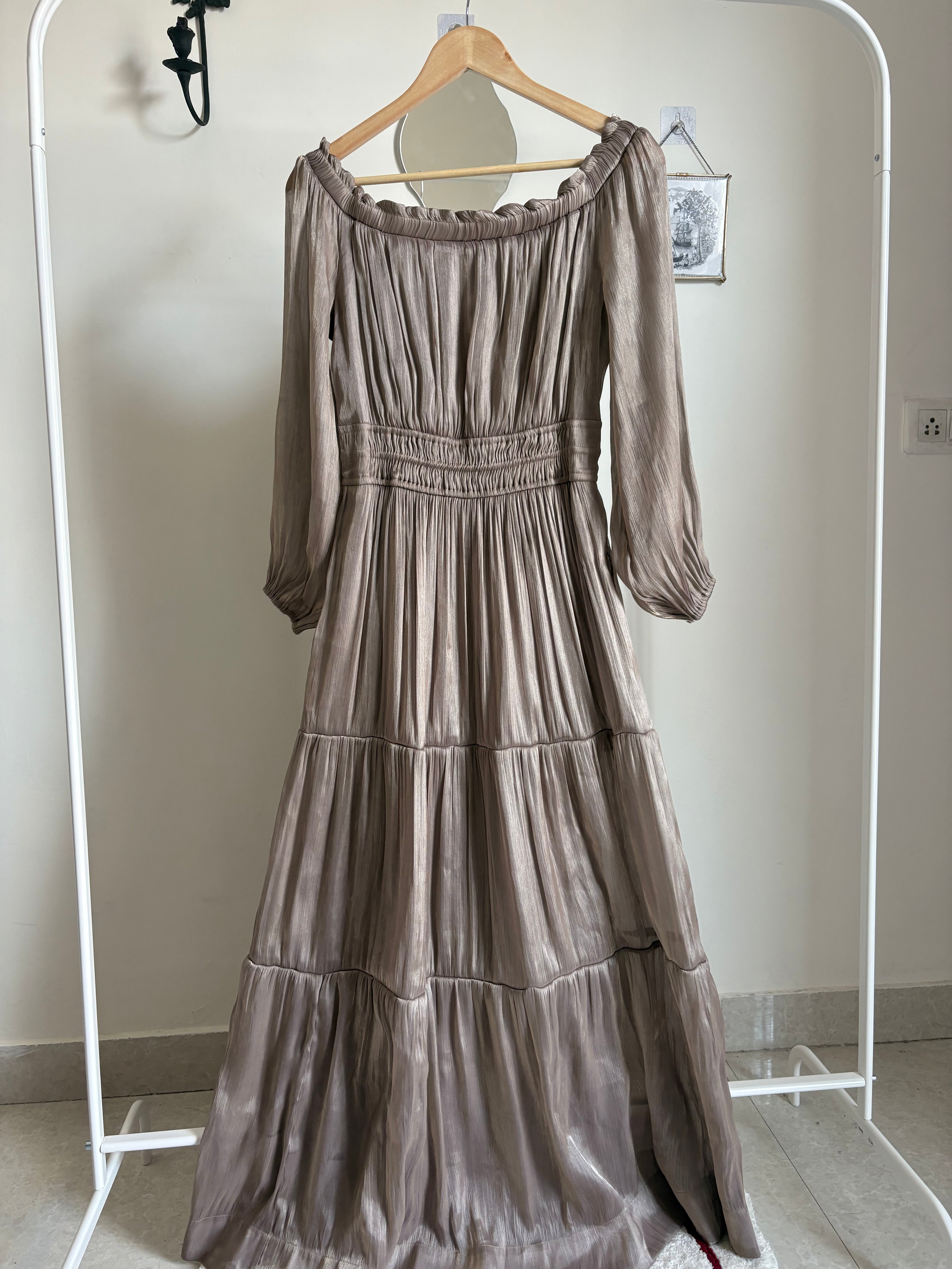 Anthropologie The Somerset Off-Shoulder Maxi Dress S/M