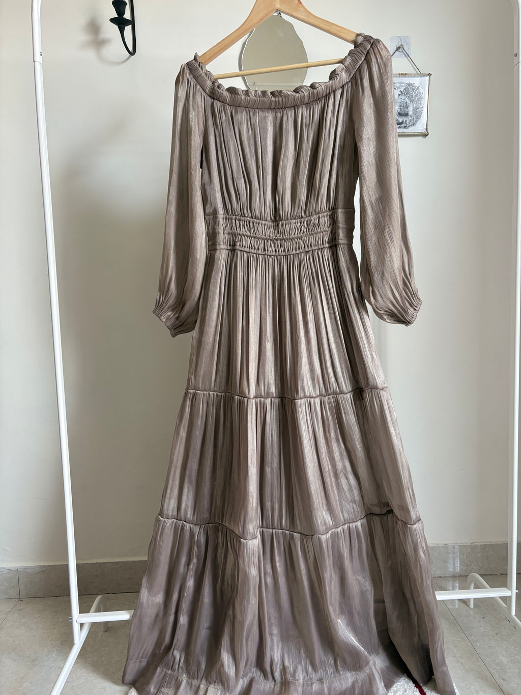 Anthropologie The Somerset Off-Shoulder Maxi Dress S/M