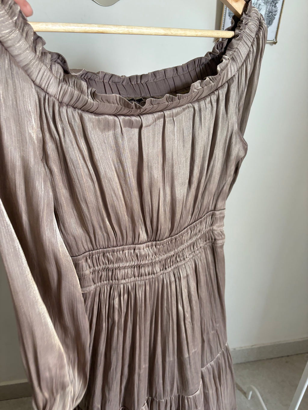 Anthropologie The Somerset Off-Shoulder Maxi Dress S/M