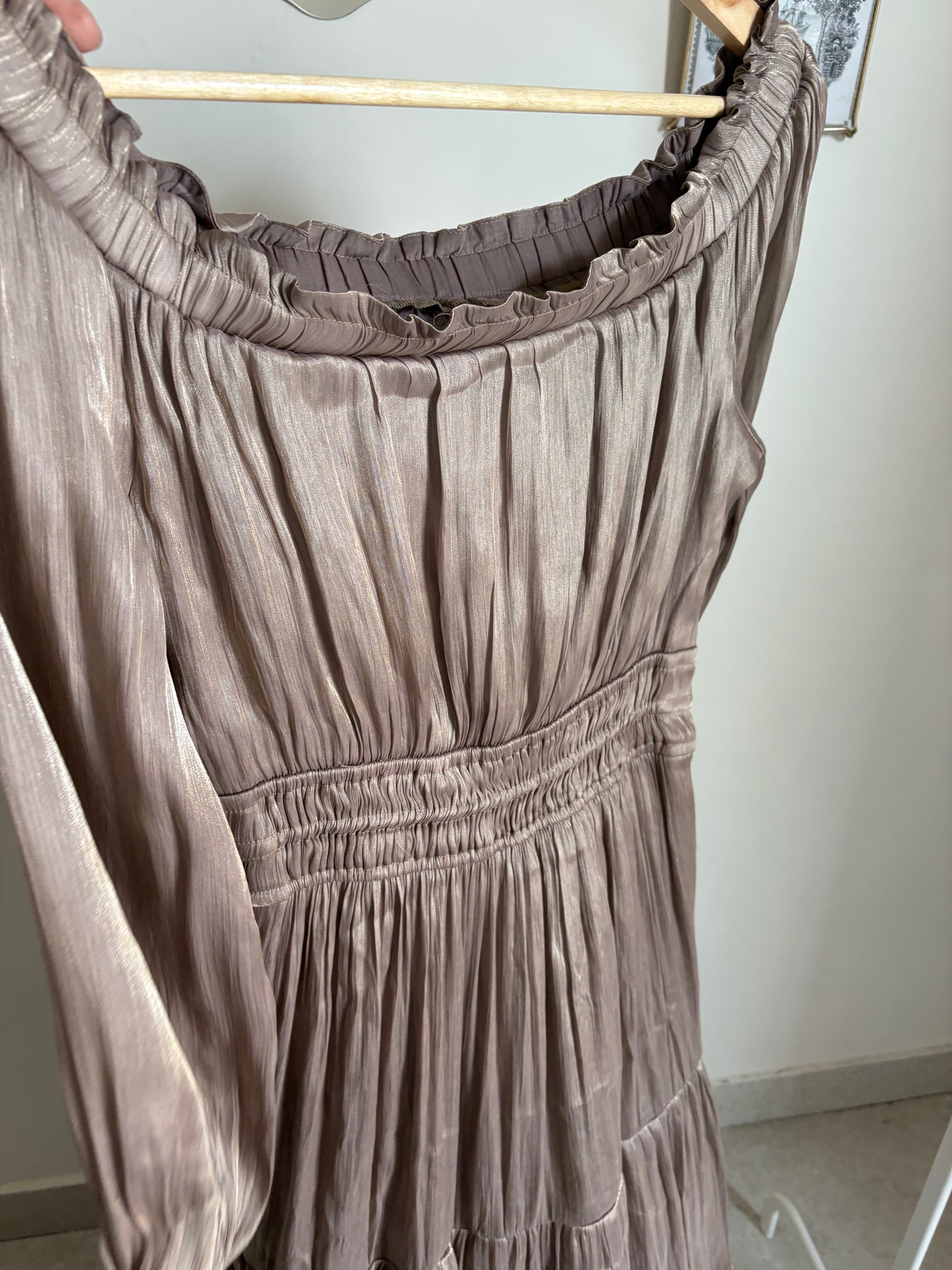 Anthropologie The Somerset Off-Shoulder Maxi Dress S/M