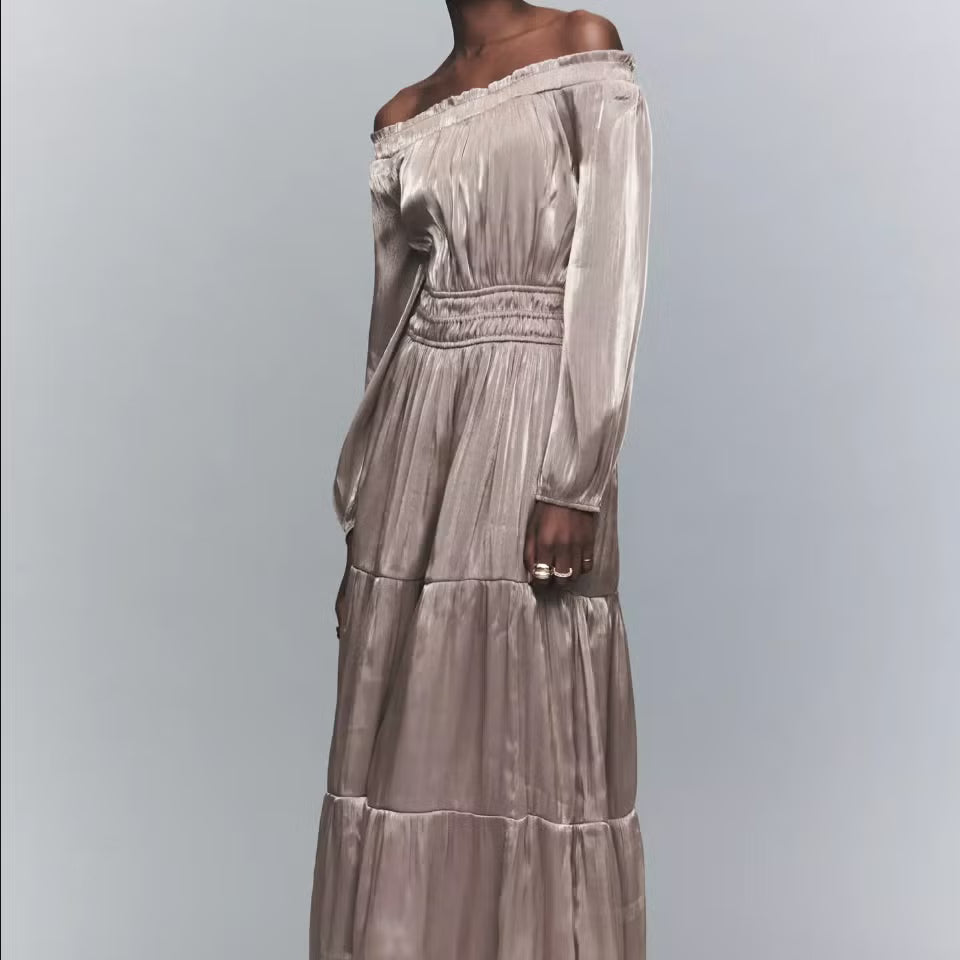 Anthropologie The Somerset Off-Shoulder Maxi Dress S/M