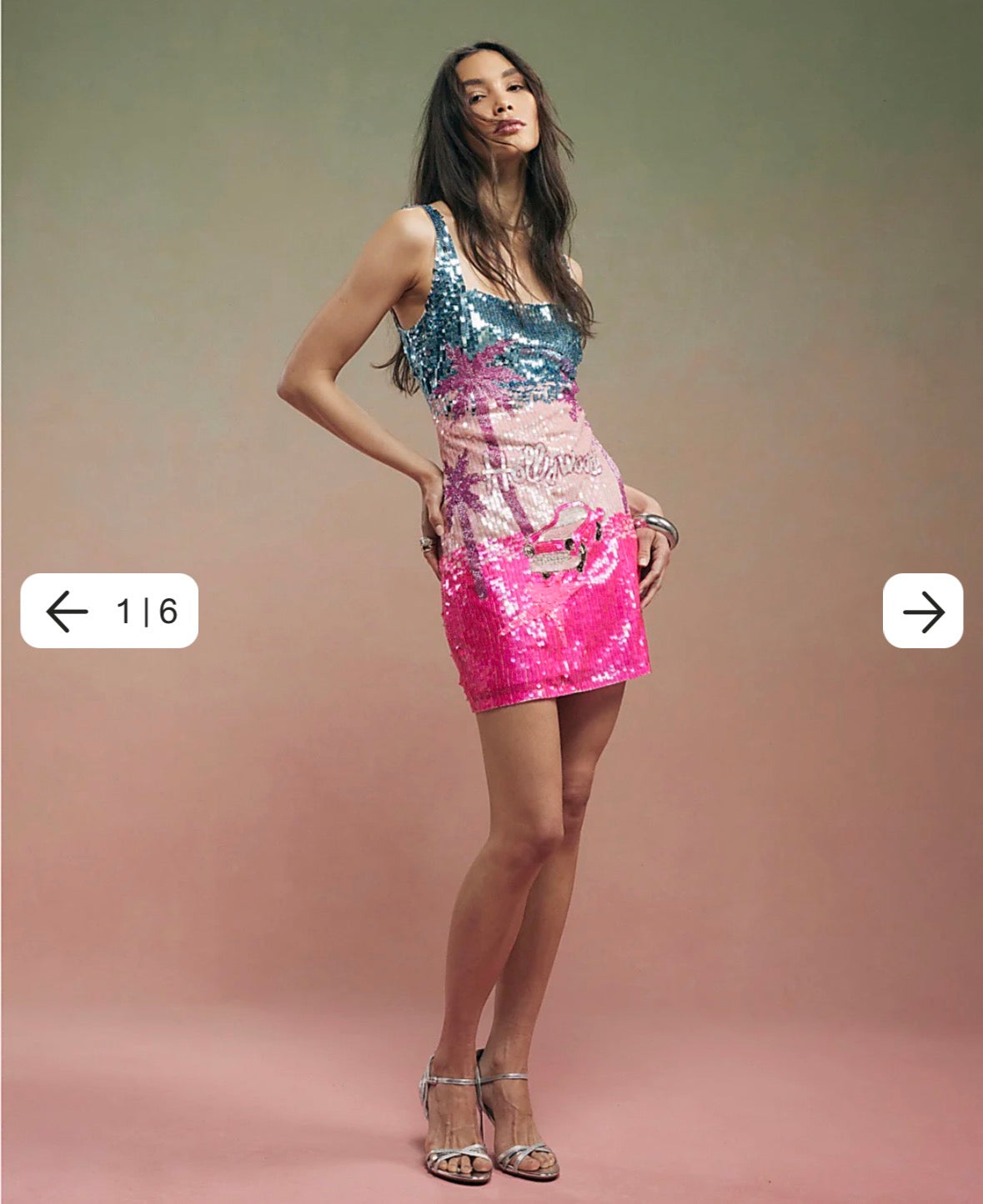River Island Pink Year Zero Hollywood Embellished Dress XL