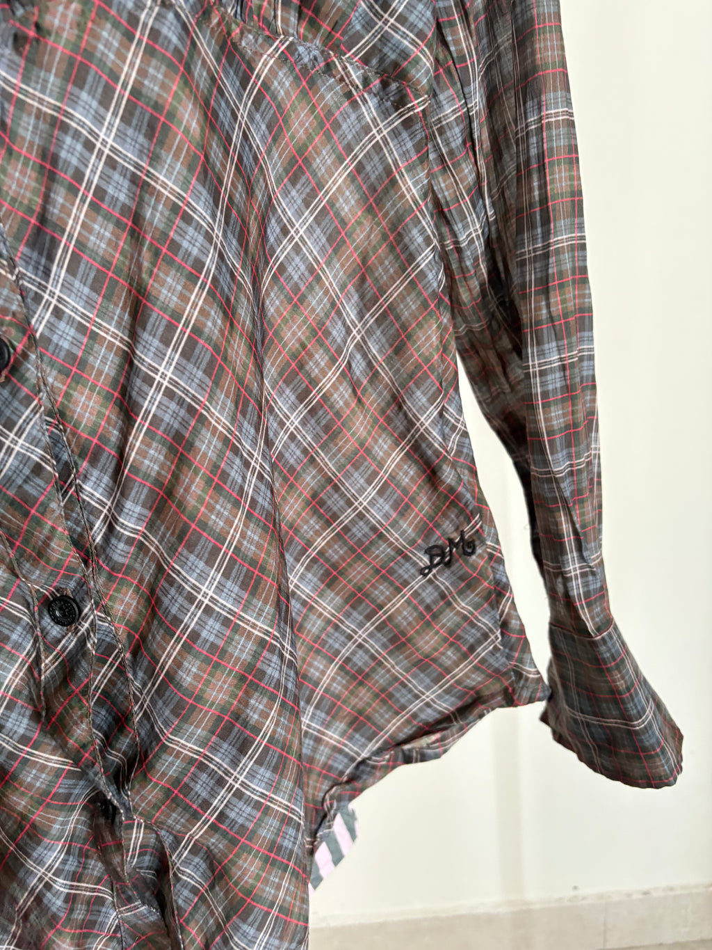 Damson Madder lemi sheer blouse - multi check