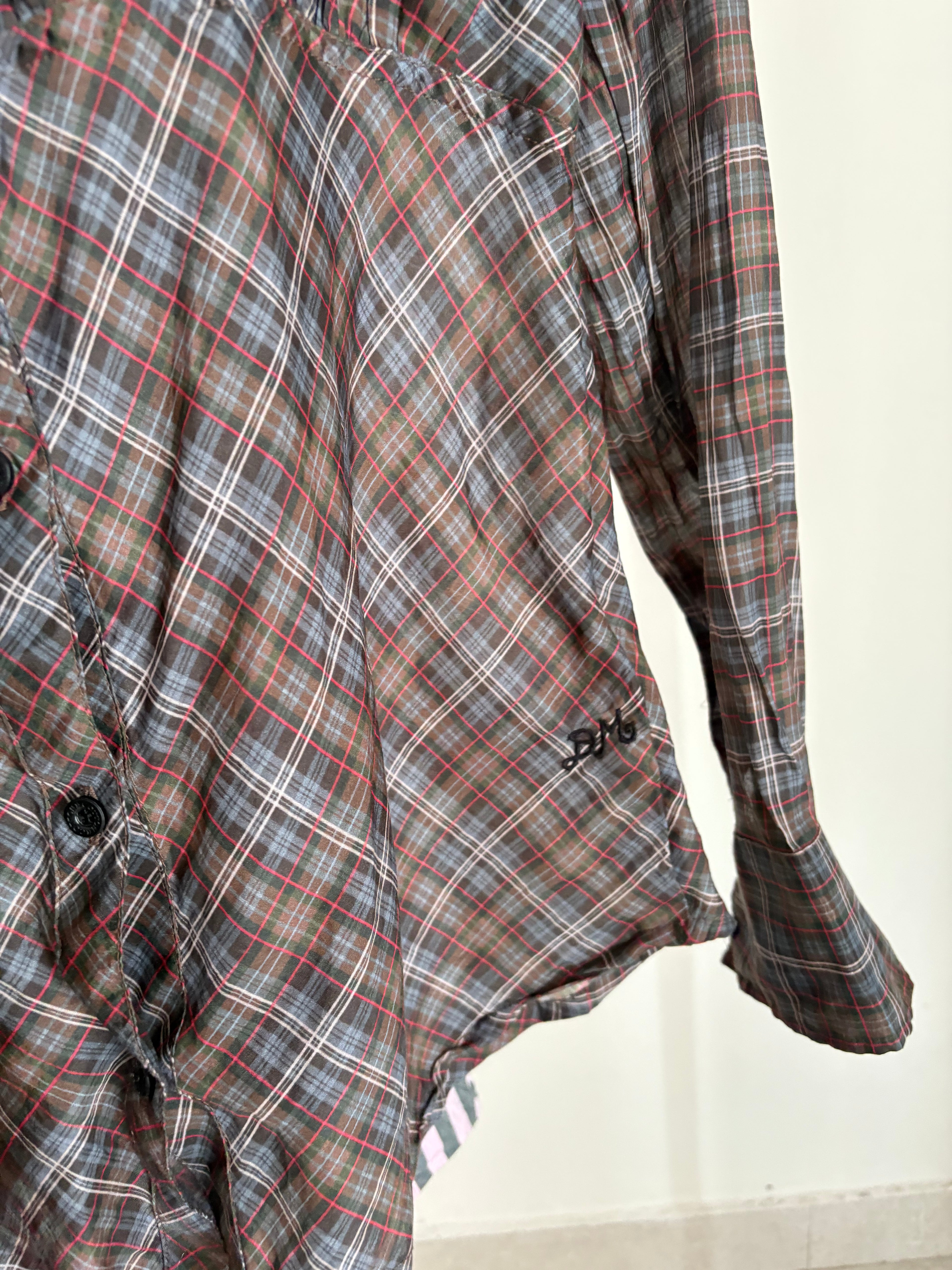 Damson Madder lemi sheer blouse - multi check