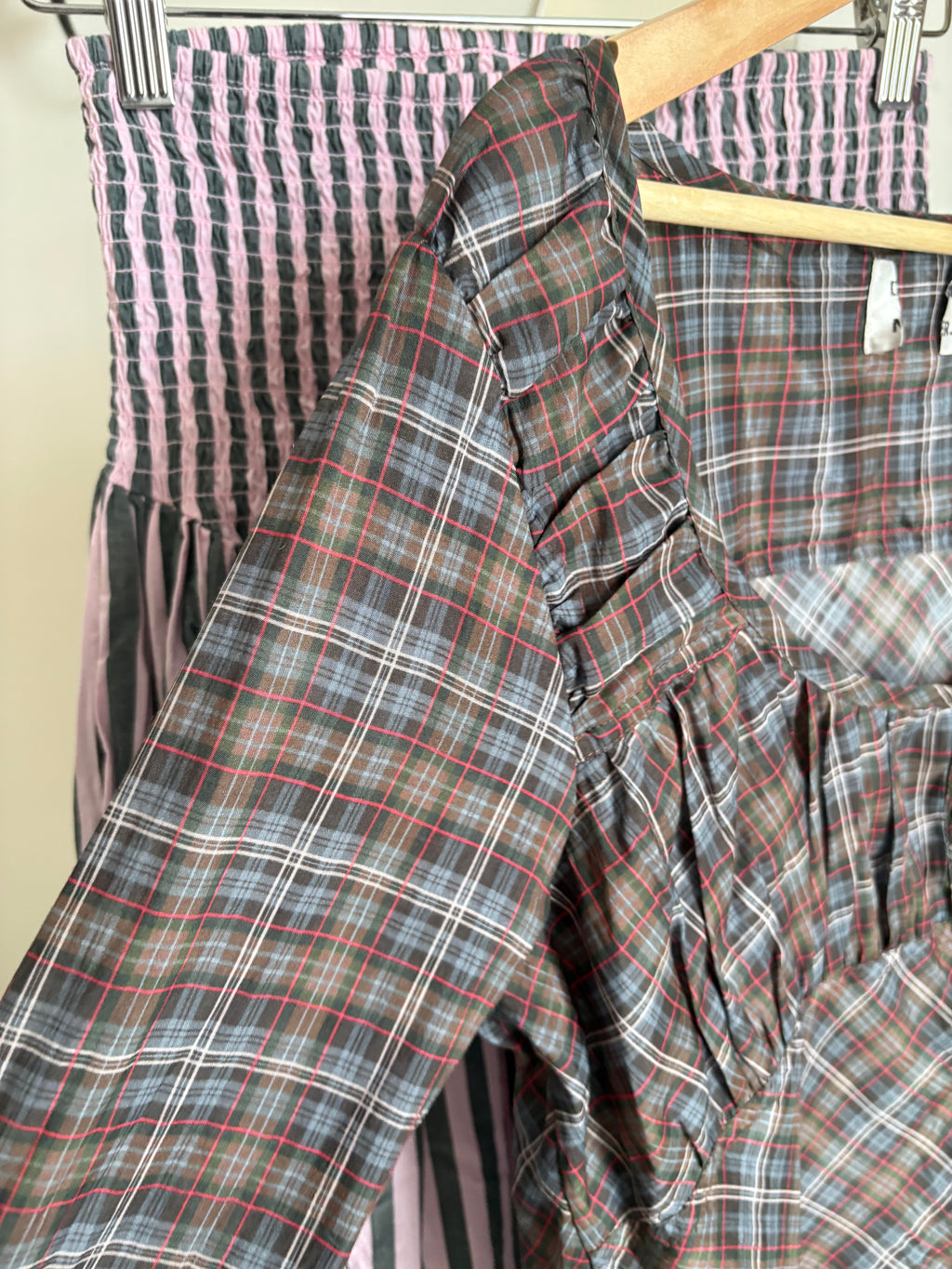 Damson Madder lemi sheer blouse - multi check