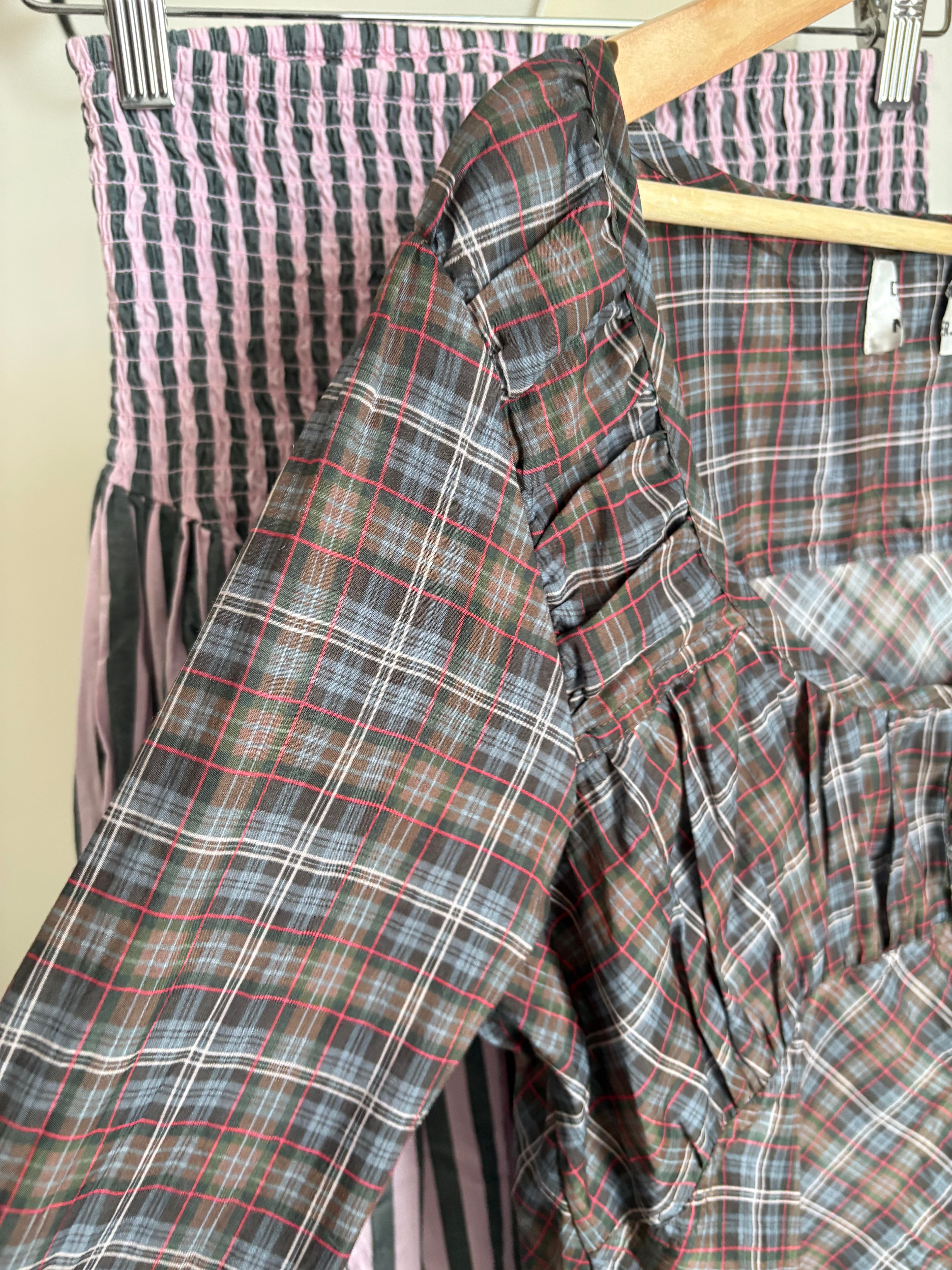 Damson Madder lemi sheer blouse - multi check