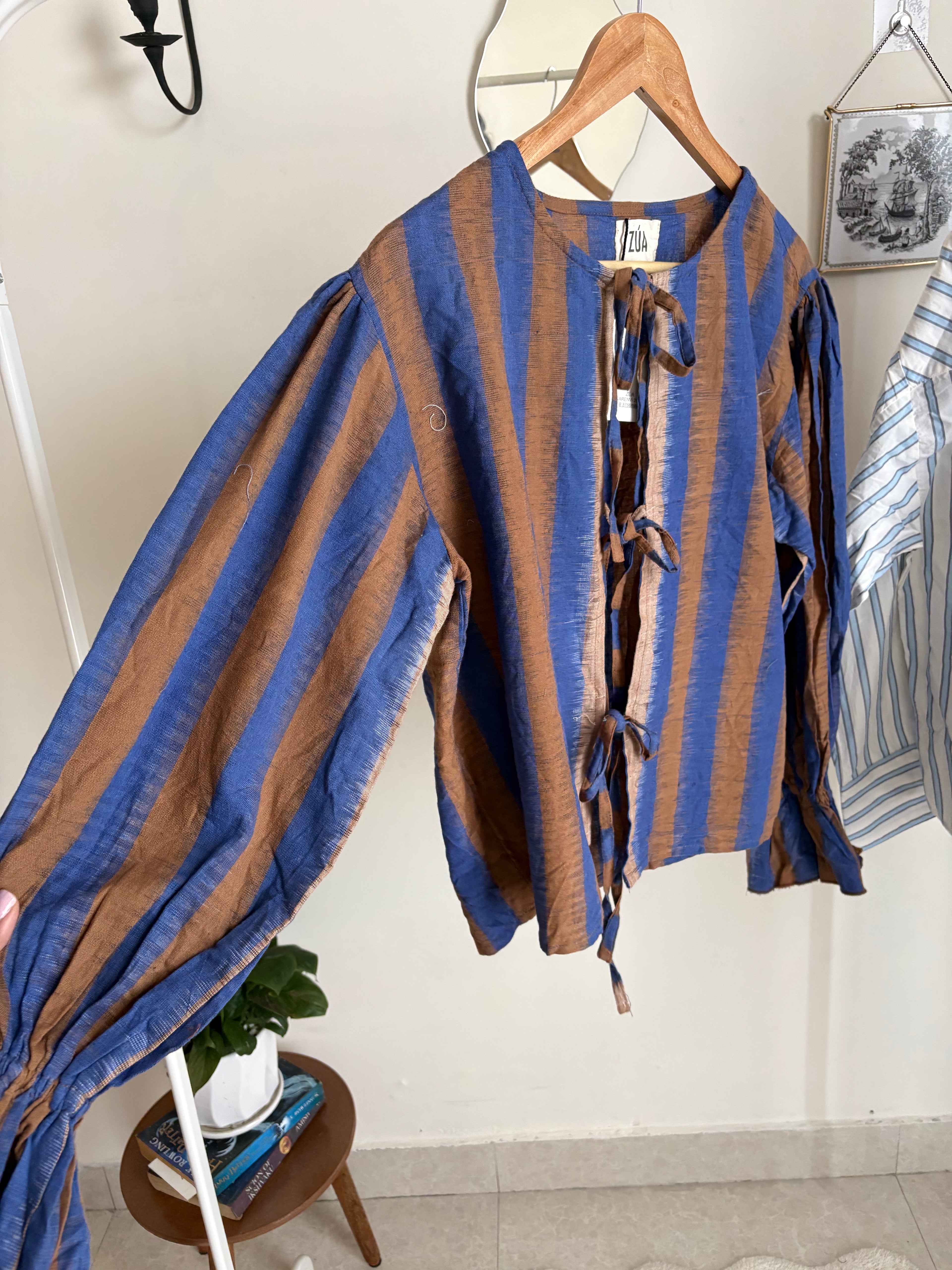 ZUA STRIPED TIE TOP M