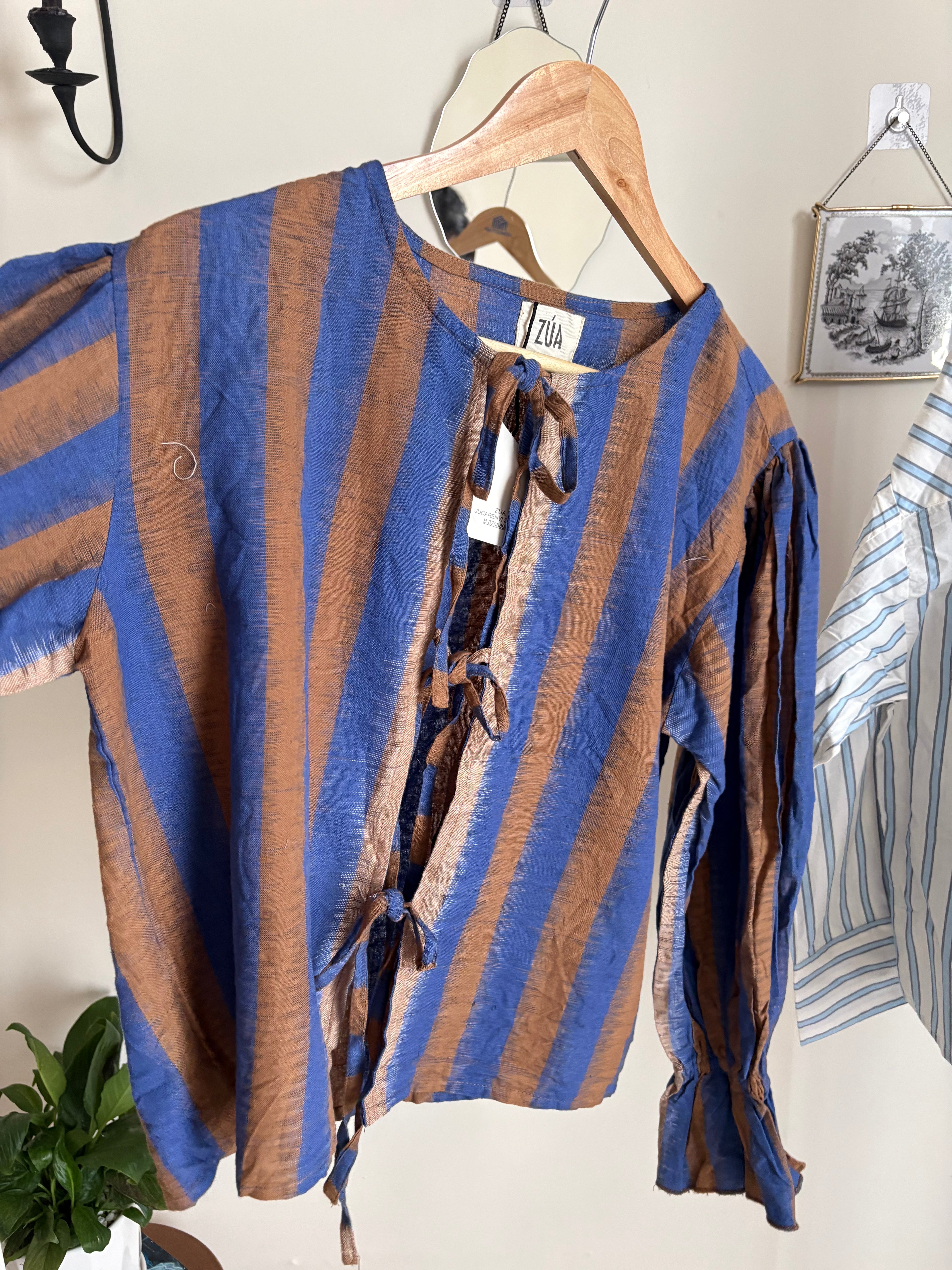 ZUA STRIPED TIE TOP M