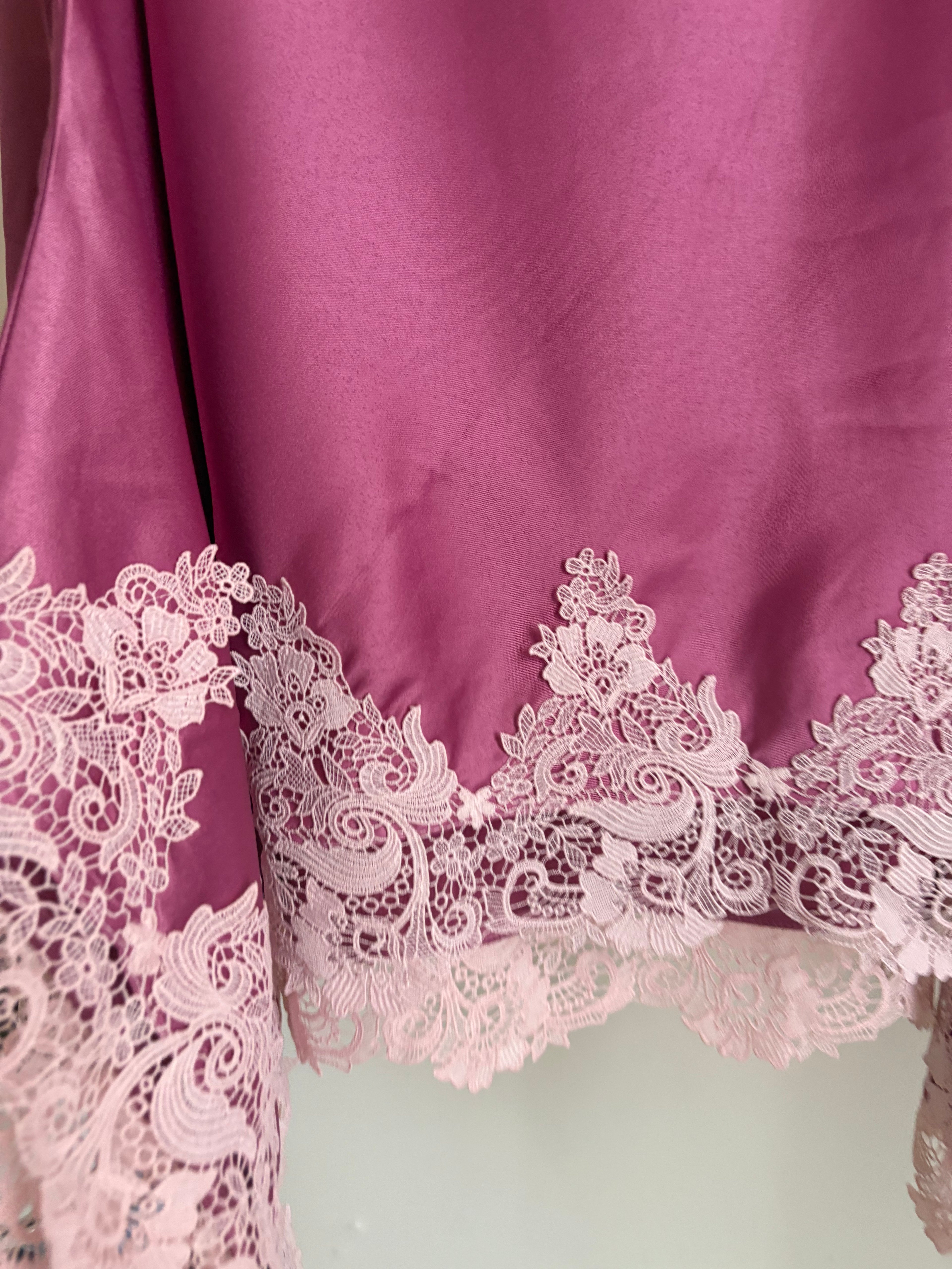 Anthropologie　Lace-Trim Bias-Cut Slip Midi Skirt S