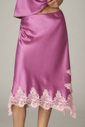 Anthropologie　Lace-Trim Bias-Cut Slip Midi Skirt S