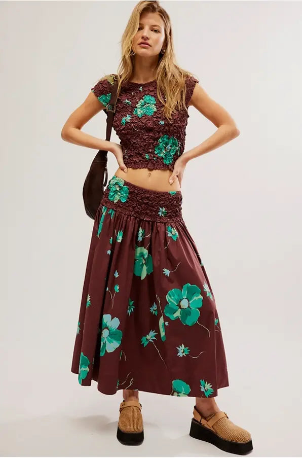 Free People shirred texture top