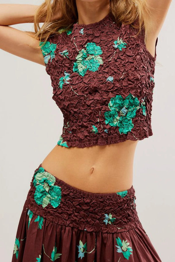 Free People shirred texture top