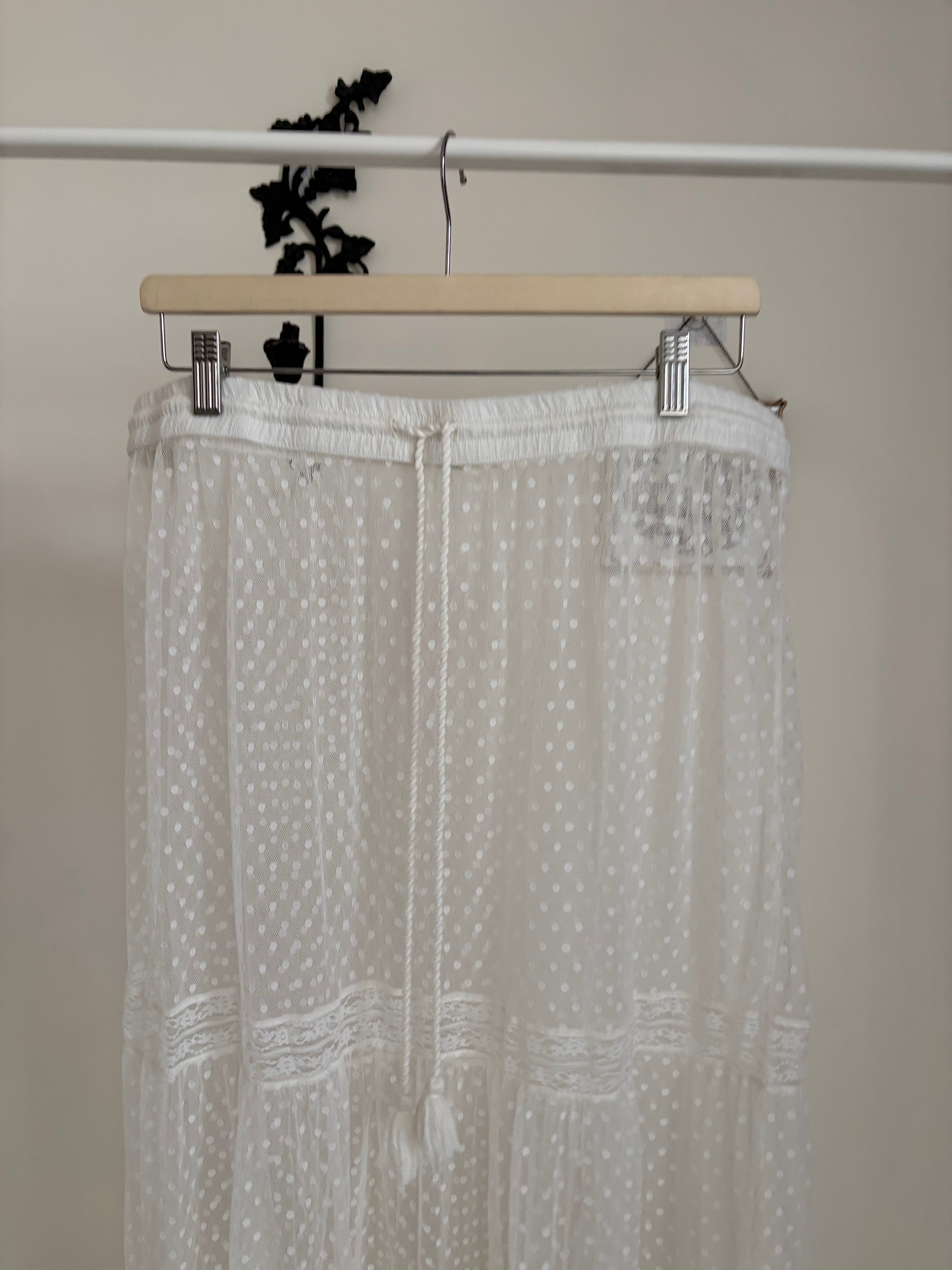 Anthropologie Sheer Lace Maxi Skirt XL