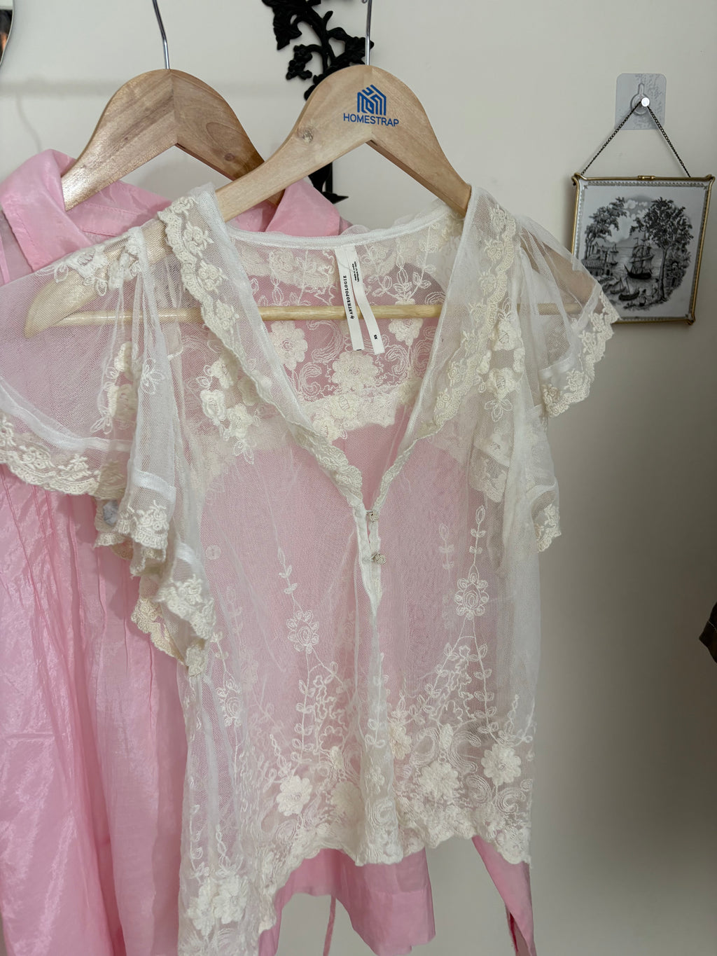 Anthropologie Embroidered Flutter-Sleeve Top XS