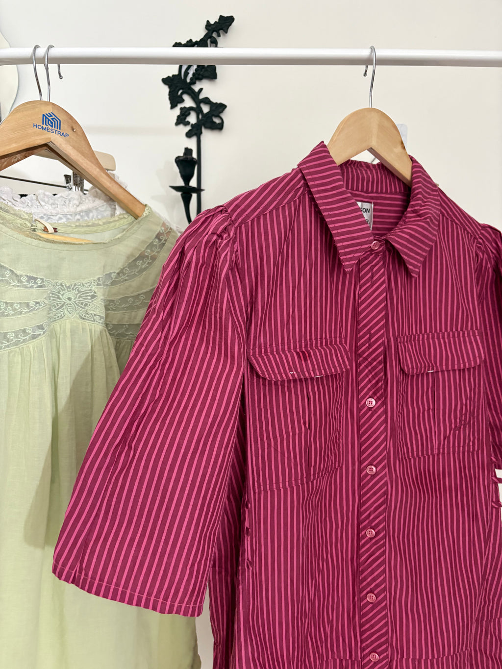 Damson Madder Maisie Mini Shirt Dress ALTERED SLEEVES UK12