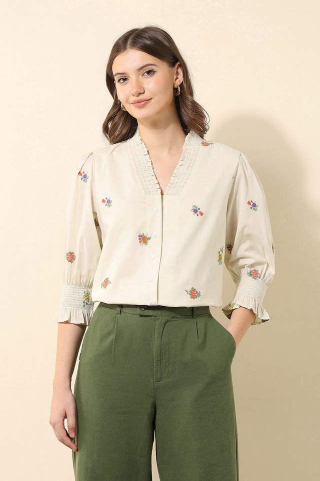 U.S. Polo Assn. Women Floral Print Cotton Top L