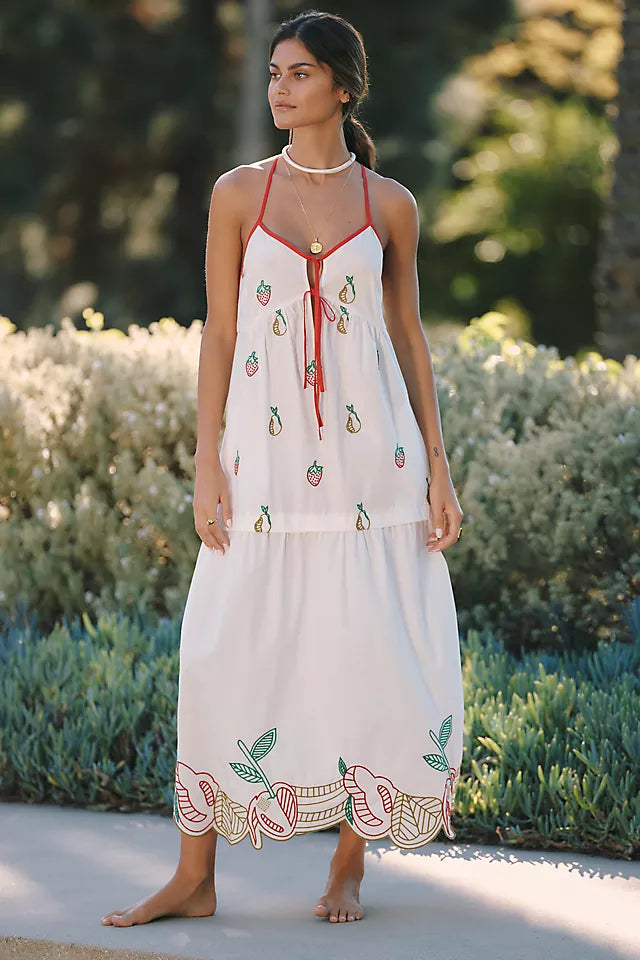 Celandine Eyelet Fruit Embellished Dress XS-S