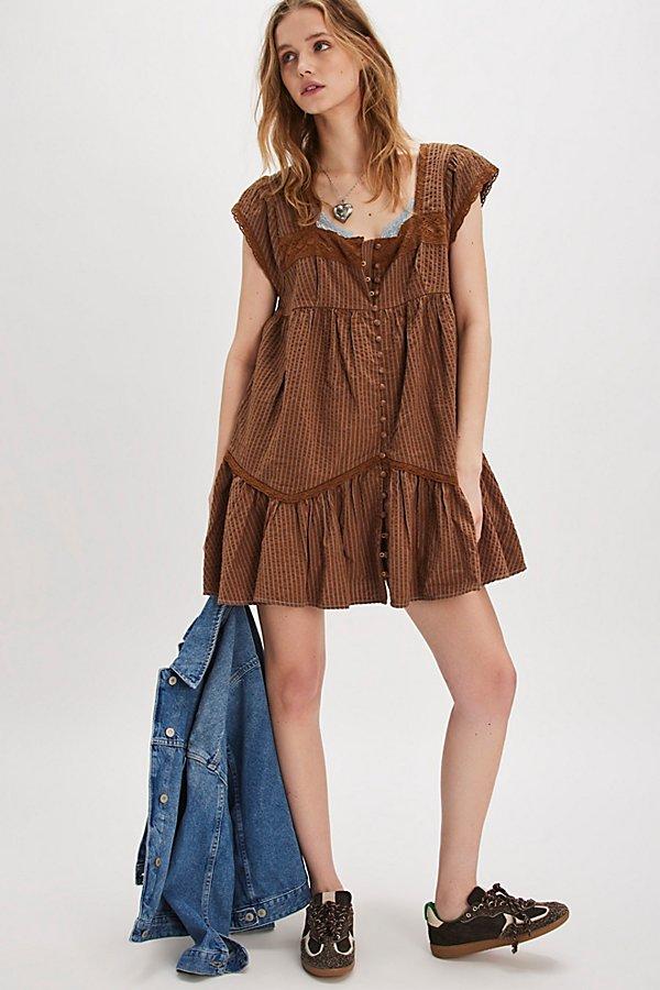 Free People Women's Blue Alessia Mini Dress M