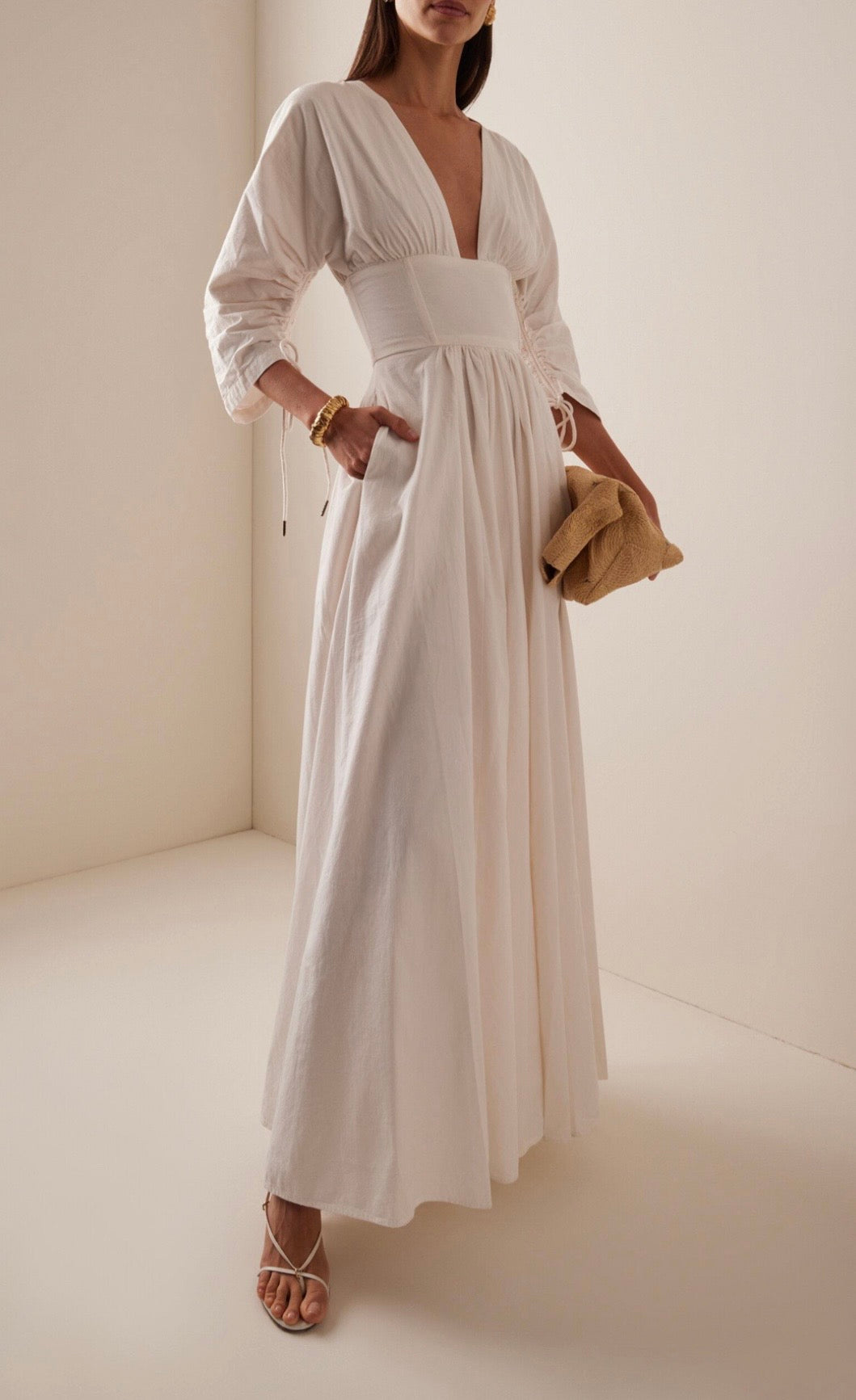 Andrea Iyamah Adelle white dress S