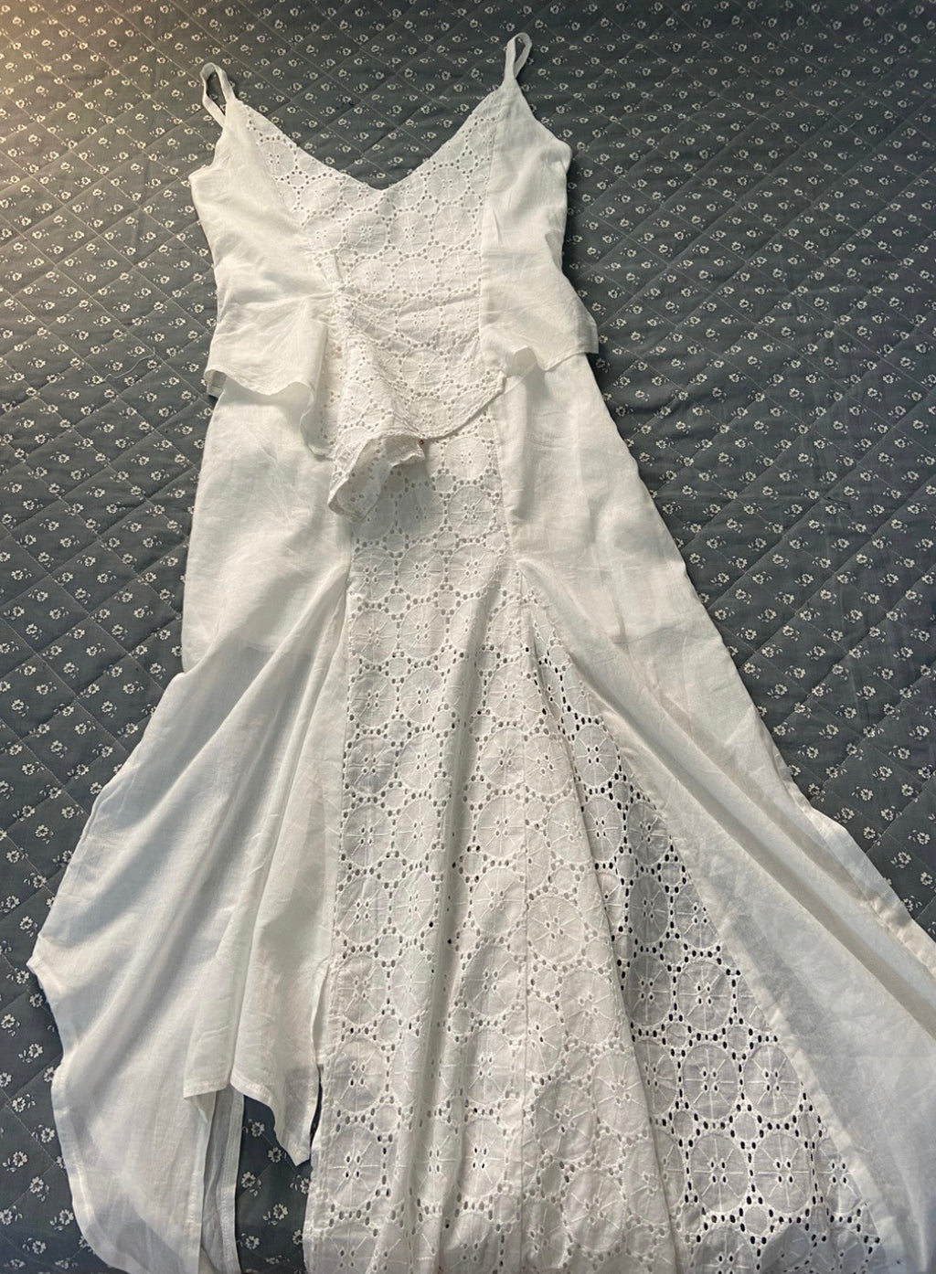 LAAGAM lea midaxi dress in white lace