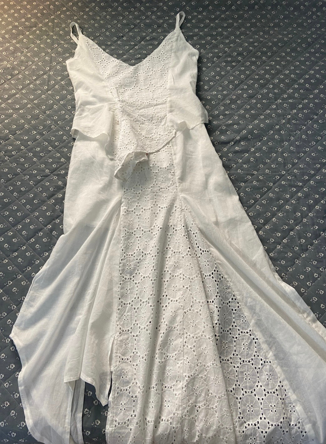 LAAGAM lea midaxi dress in white lace