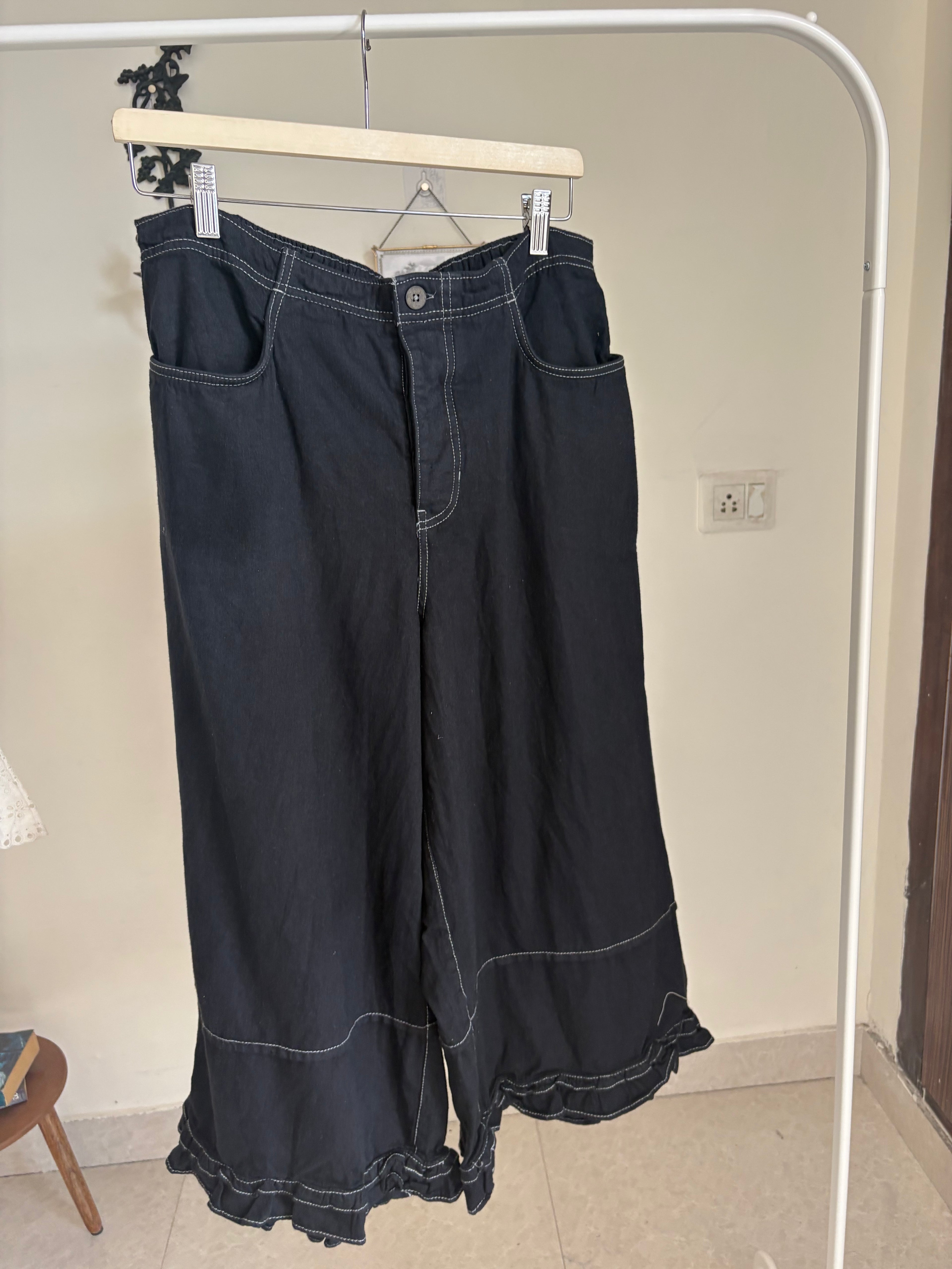 FREE PEOPLE Women's Gray Love Me Not Bloomer Jeans L