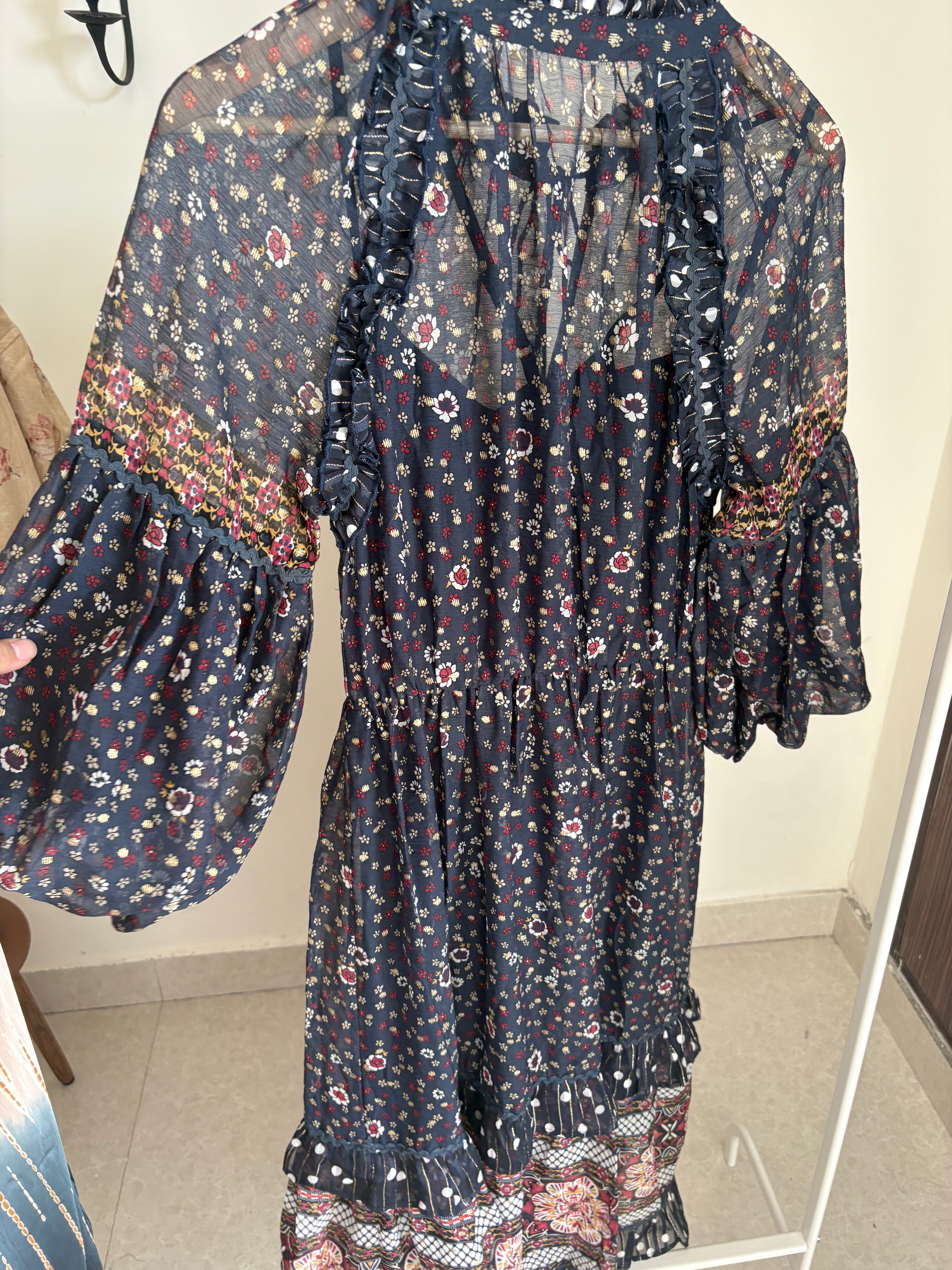 NINE SAVANNA MILLER GEORGETTE DRESS S