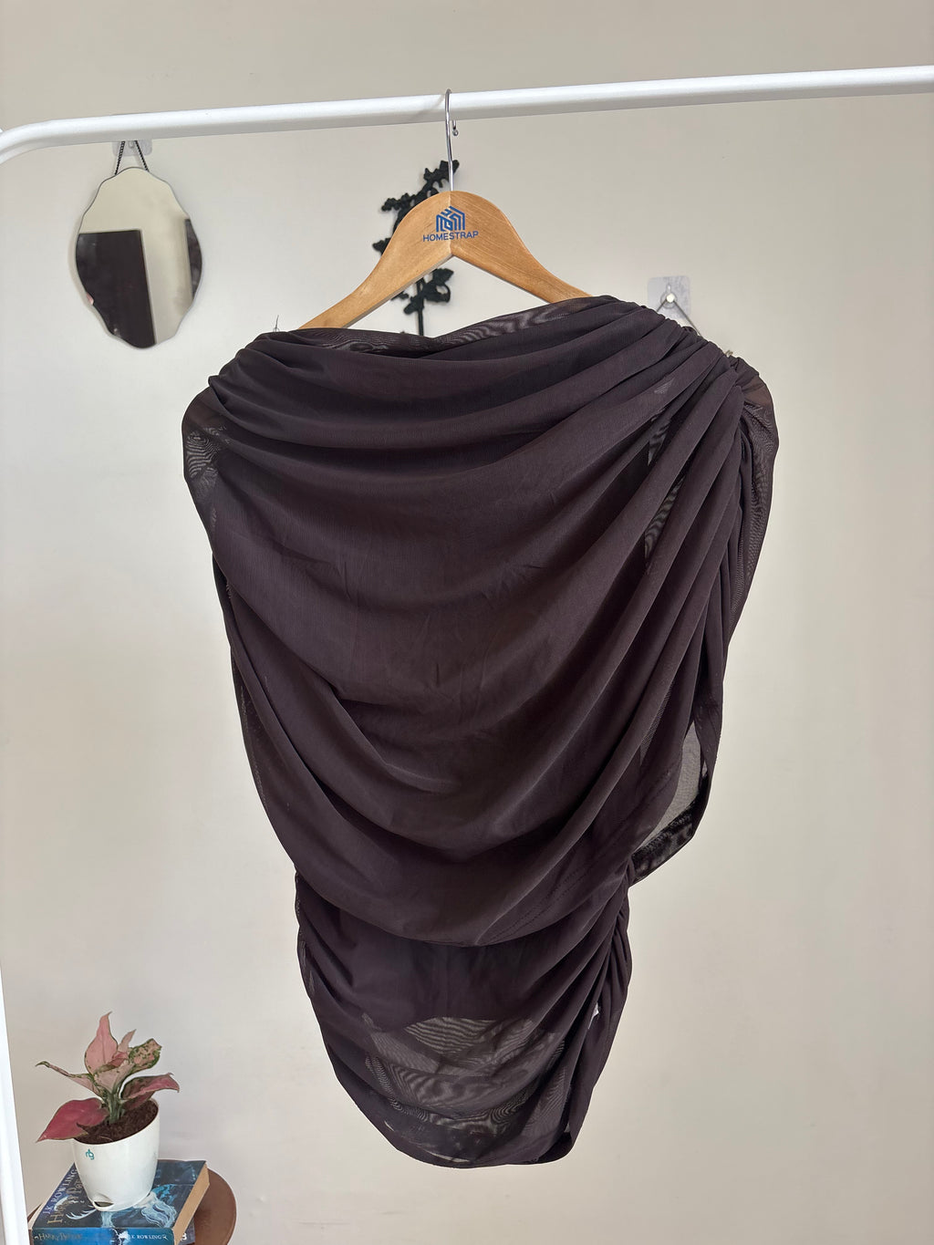 NEO NOIR Cottuna Drapy Mesh Top M