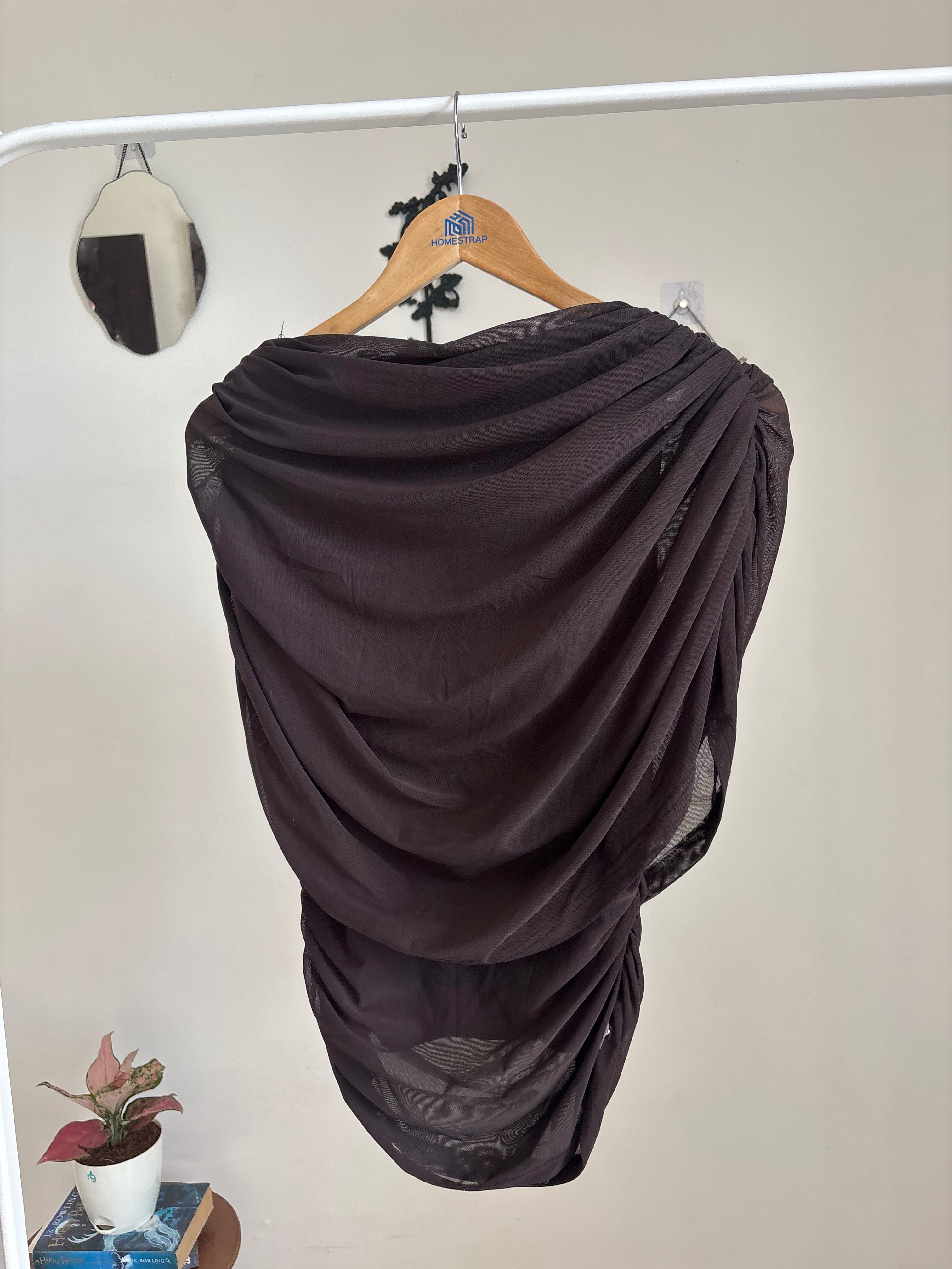 NEO NOIR Cottuna Drapy Mesh Top M