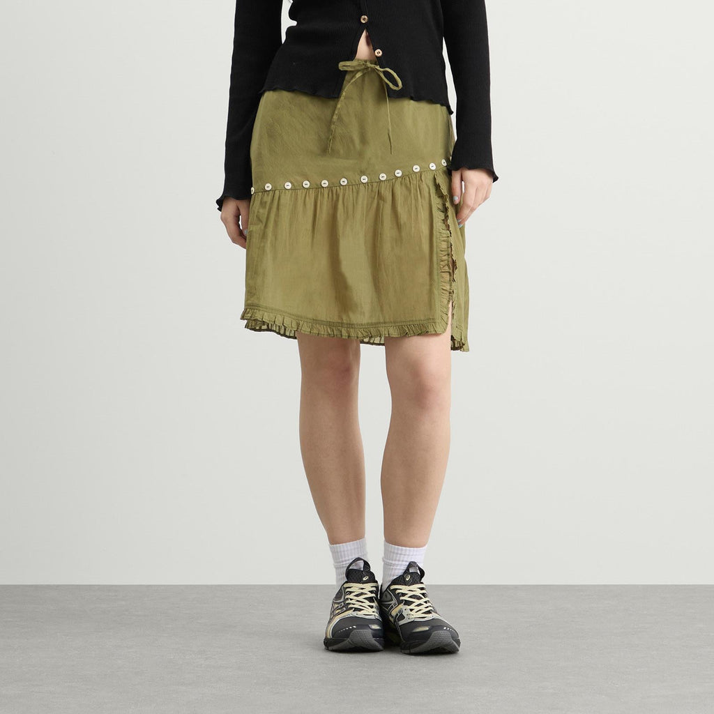 DAMSON MADDER Evelyn Sheer Skirt - Olive