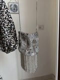 SILVER BEADED BAG