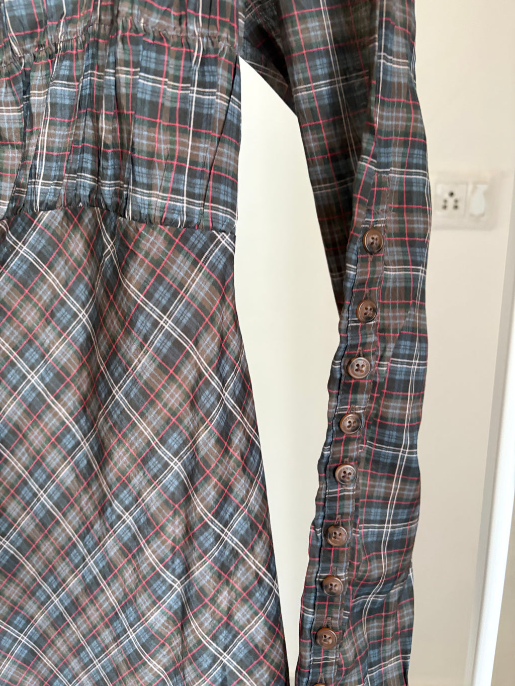 Damson Madder Marissa Sheer Check Midi Dress