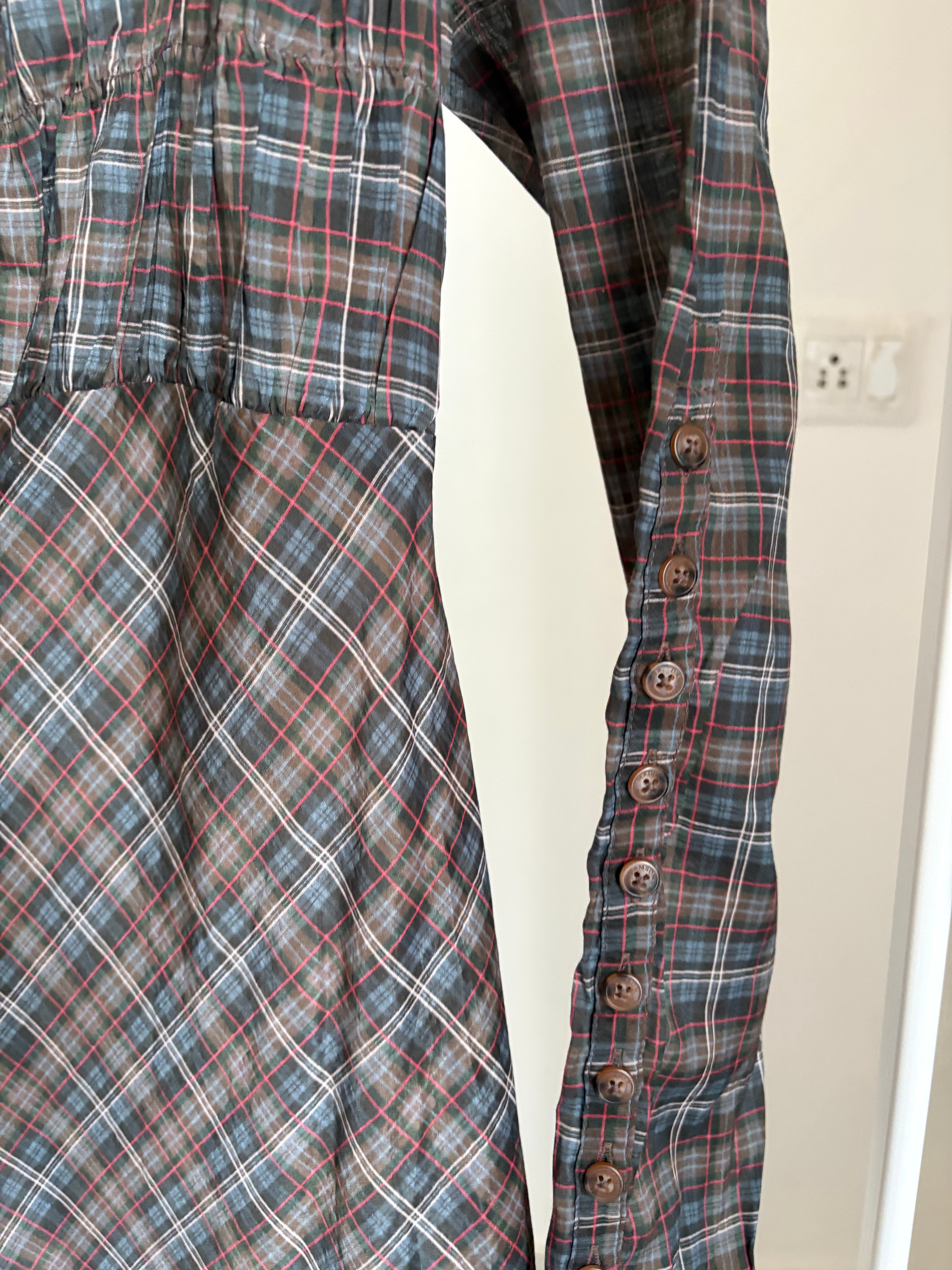 Damson Madder Marissa Sheer Check Midi Dress