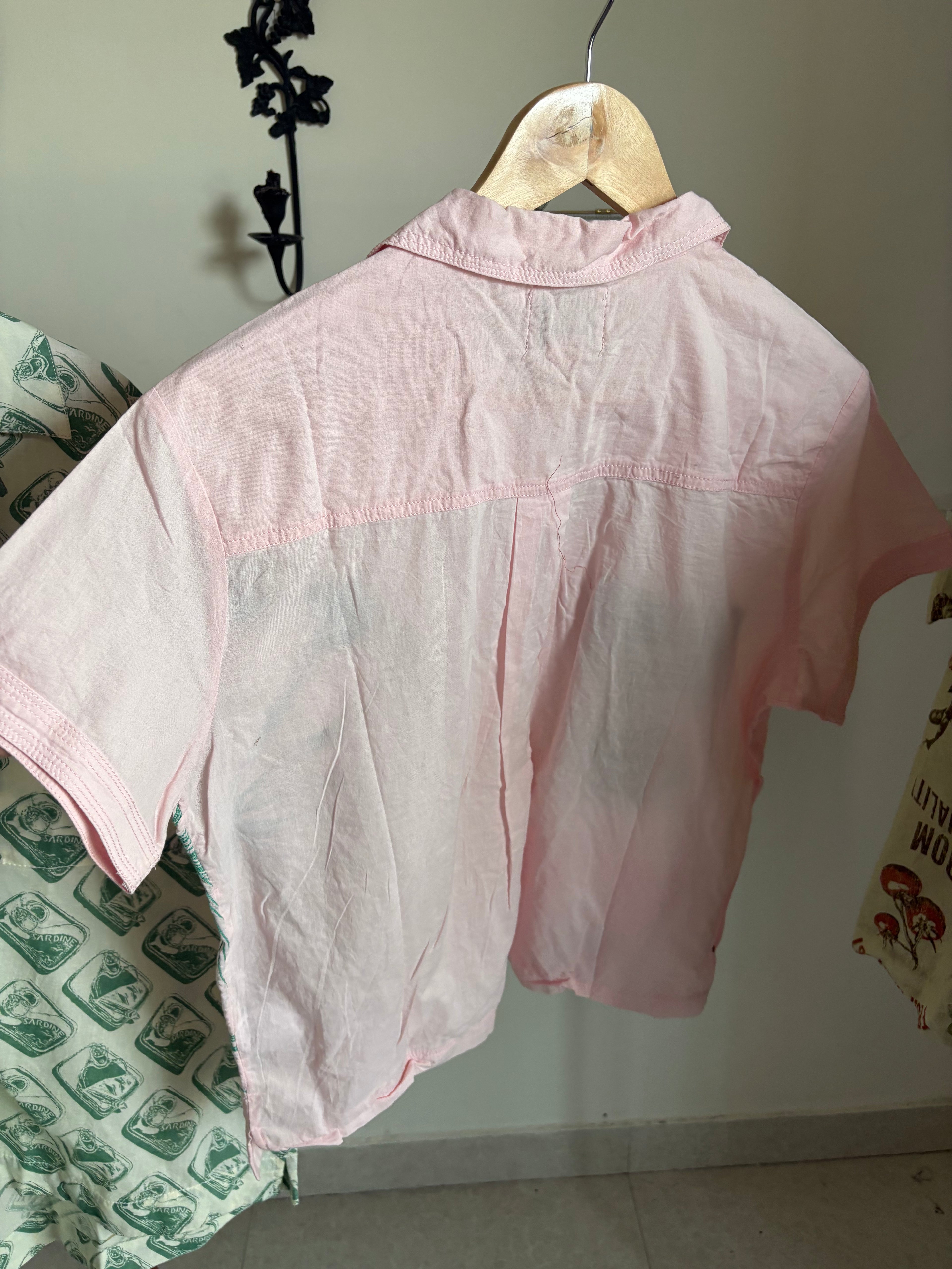 BDG Nash Embroidered Souvenir Short Sleeve Button-Down Shirt S