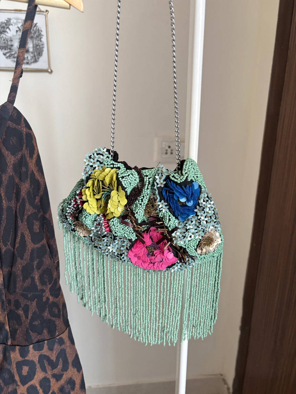 FLORAL BEADED BAG