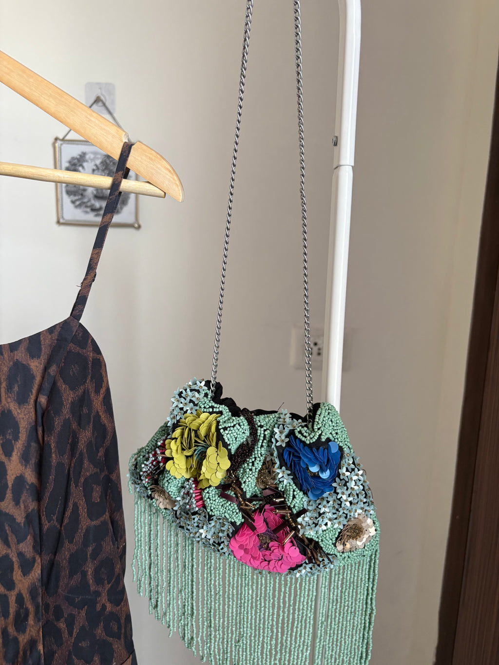 FLORAL BEADED BAG