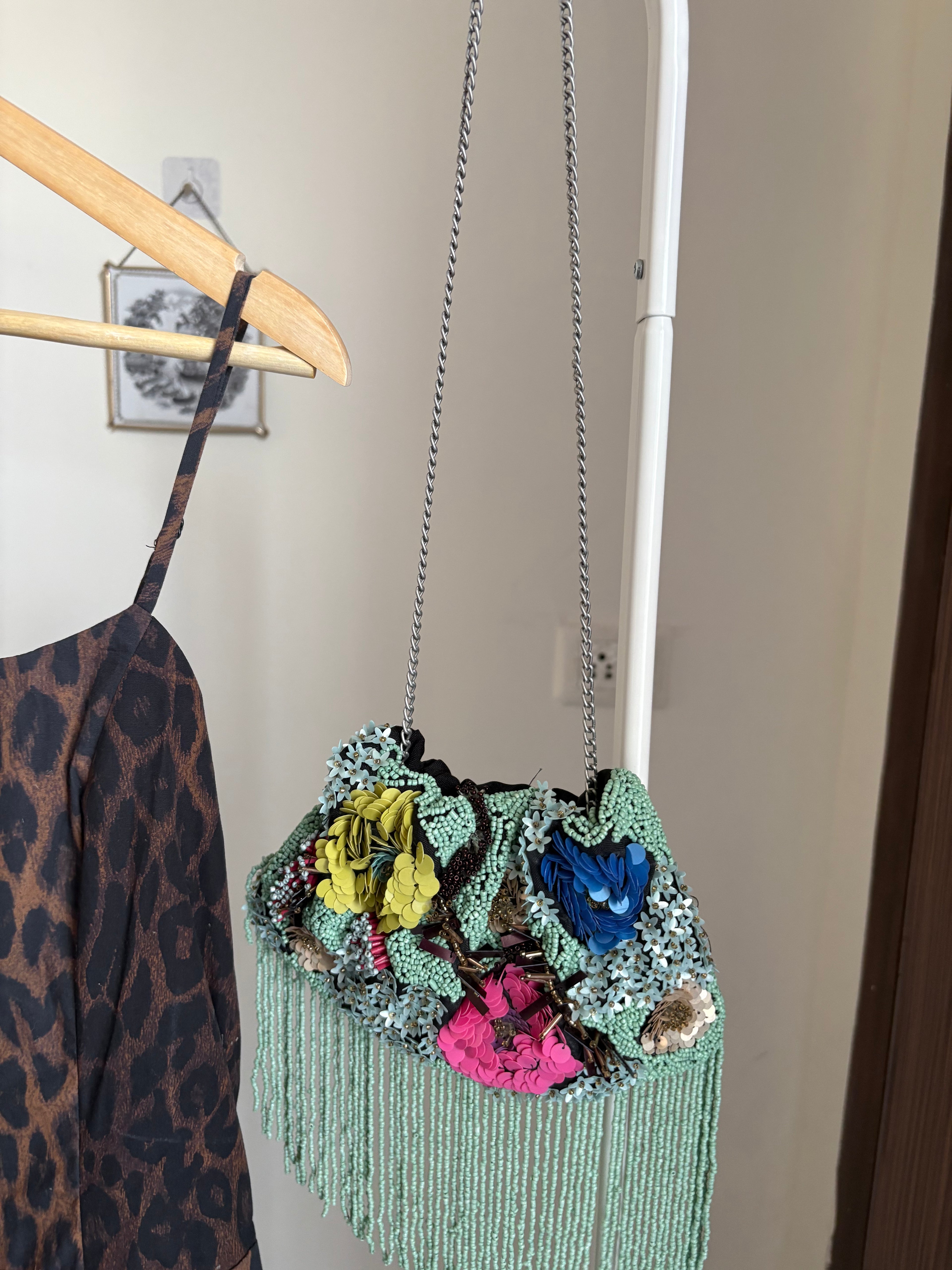 FLORAL BEADED BAG