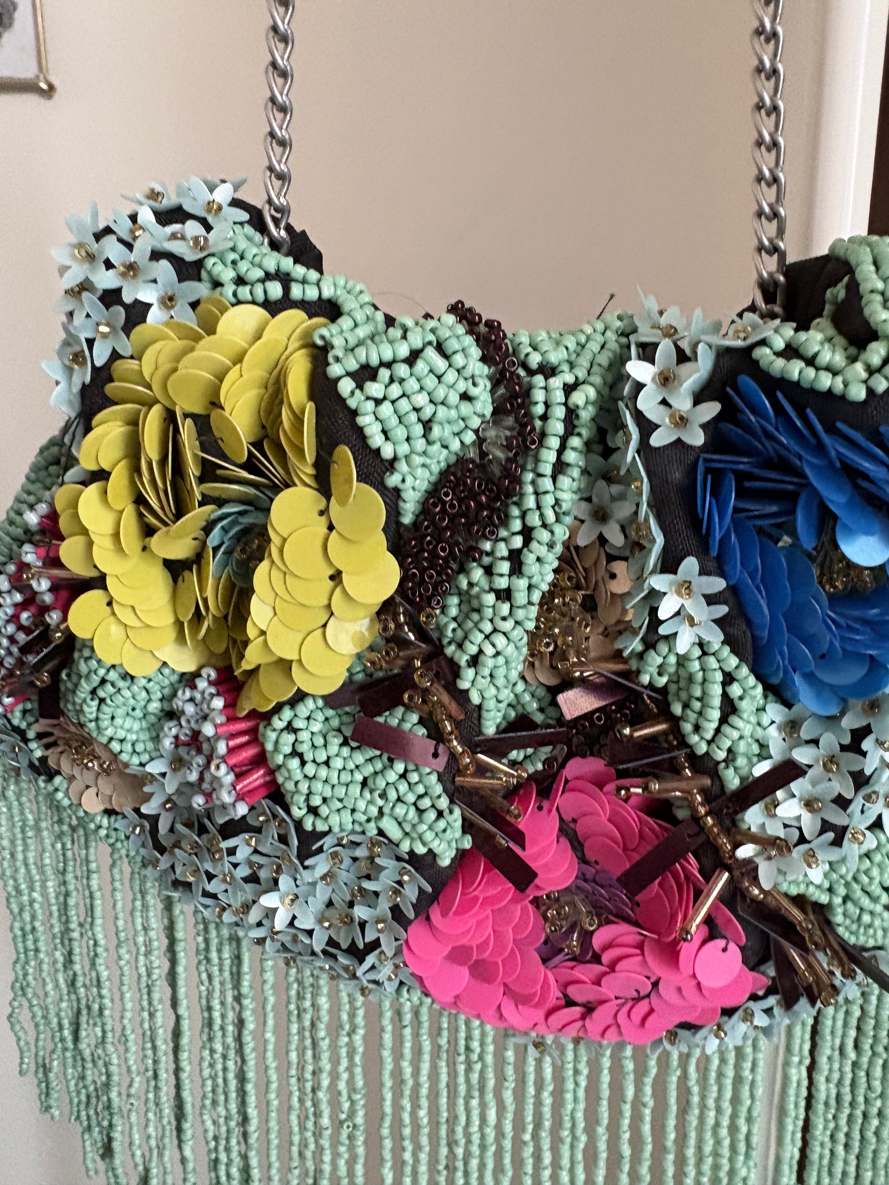 FLORAL BEADED BAG
