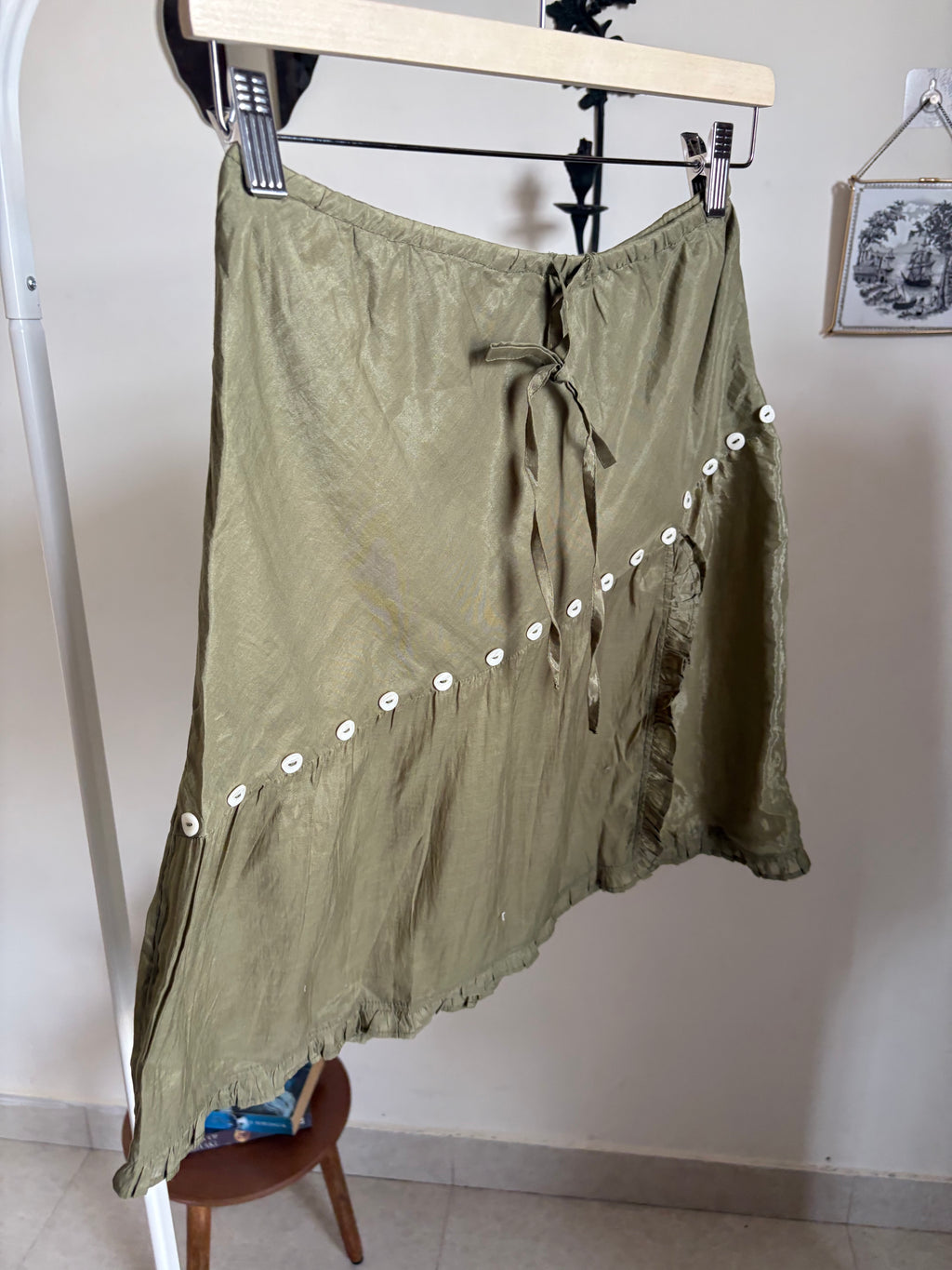 DAMSON MADDER Evelyn Sheer Skirt - Olive