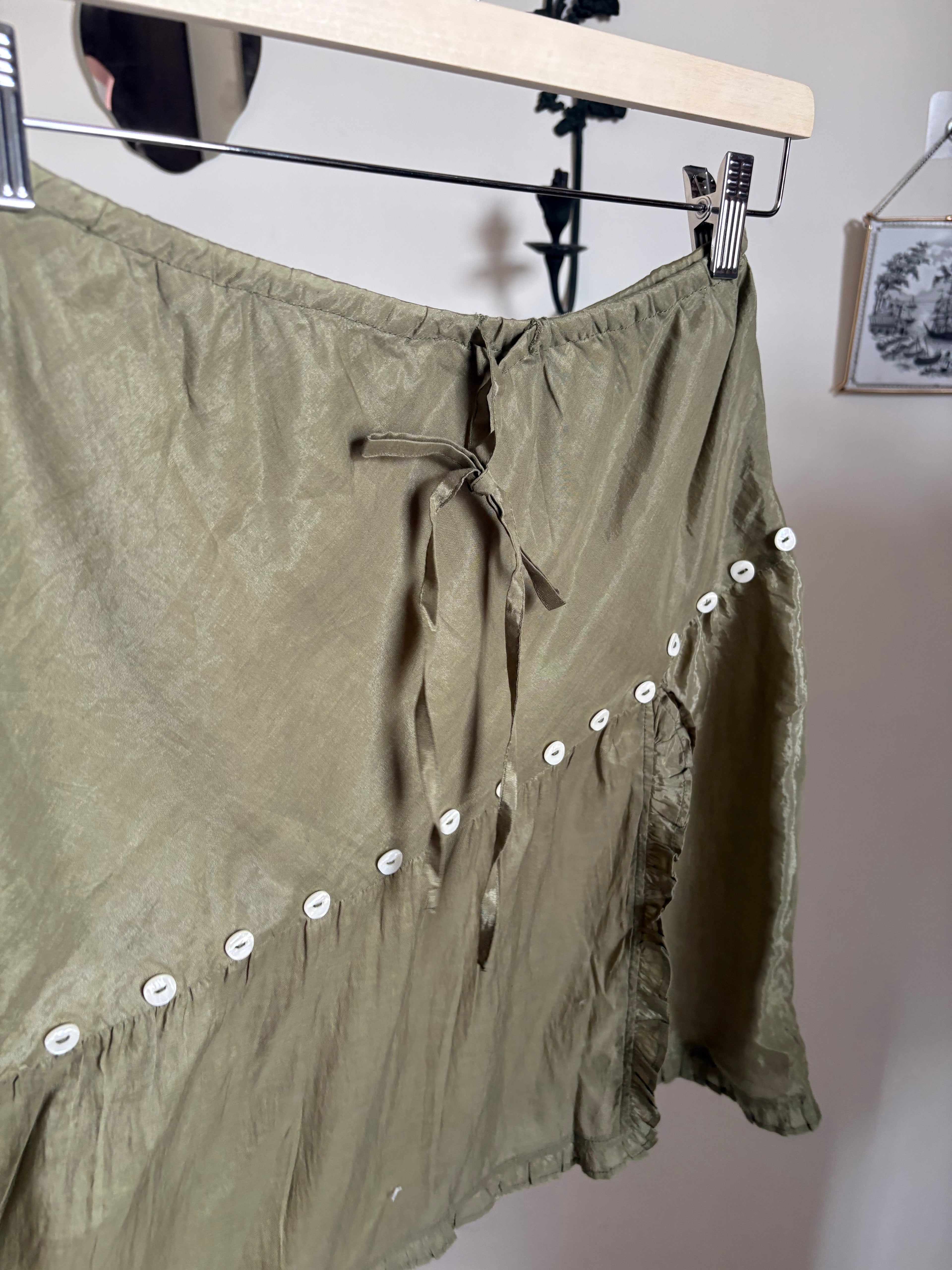DAMSON MADDER Evelyn Sheer Skirt - Olive