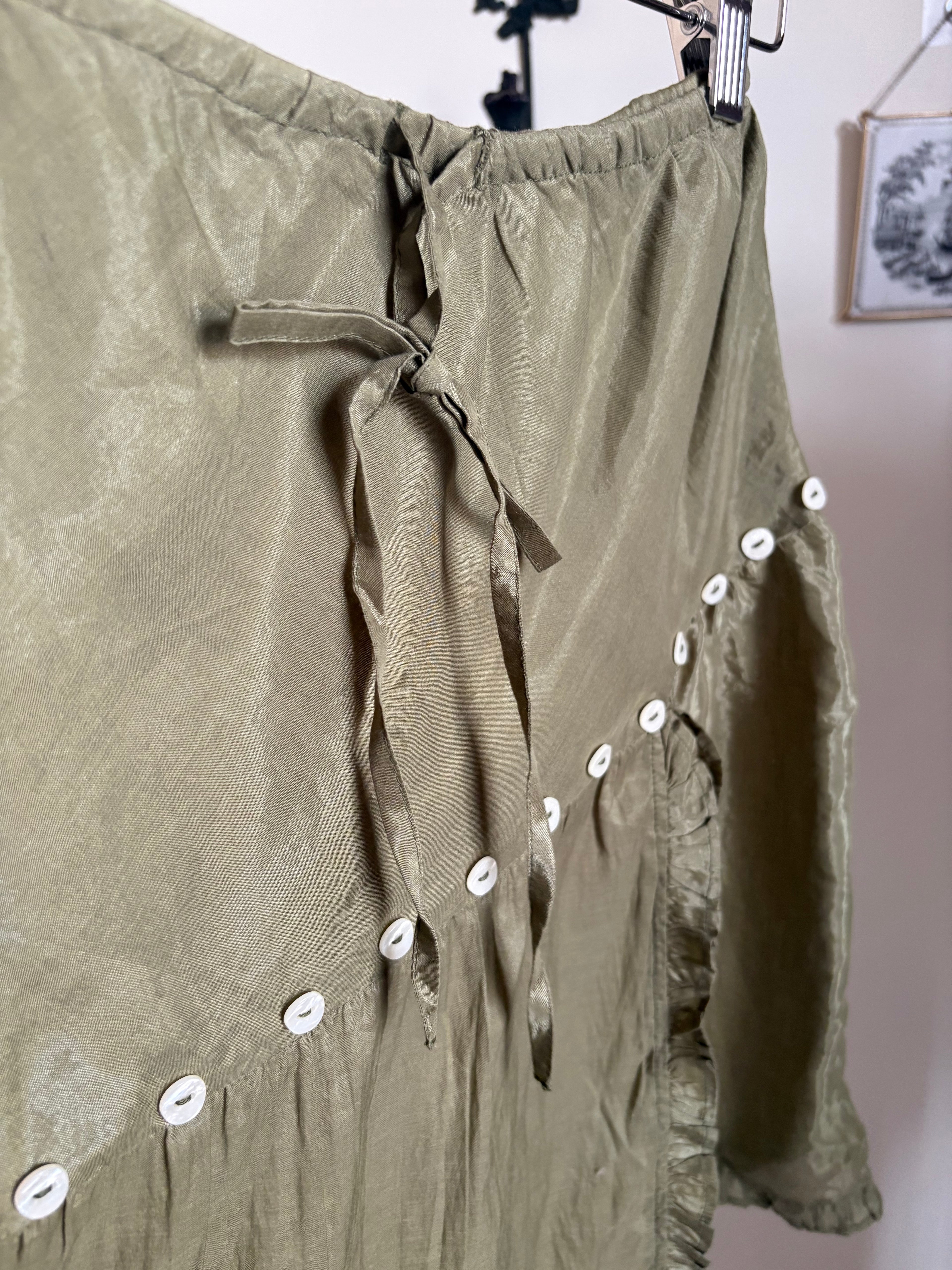 DAMSON MADDER Evelyn Sheer Skirt - Olive
